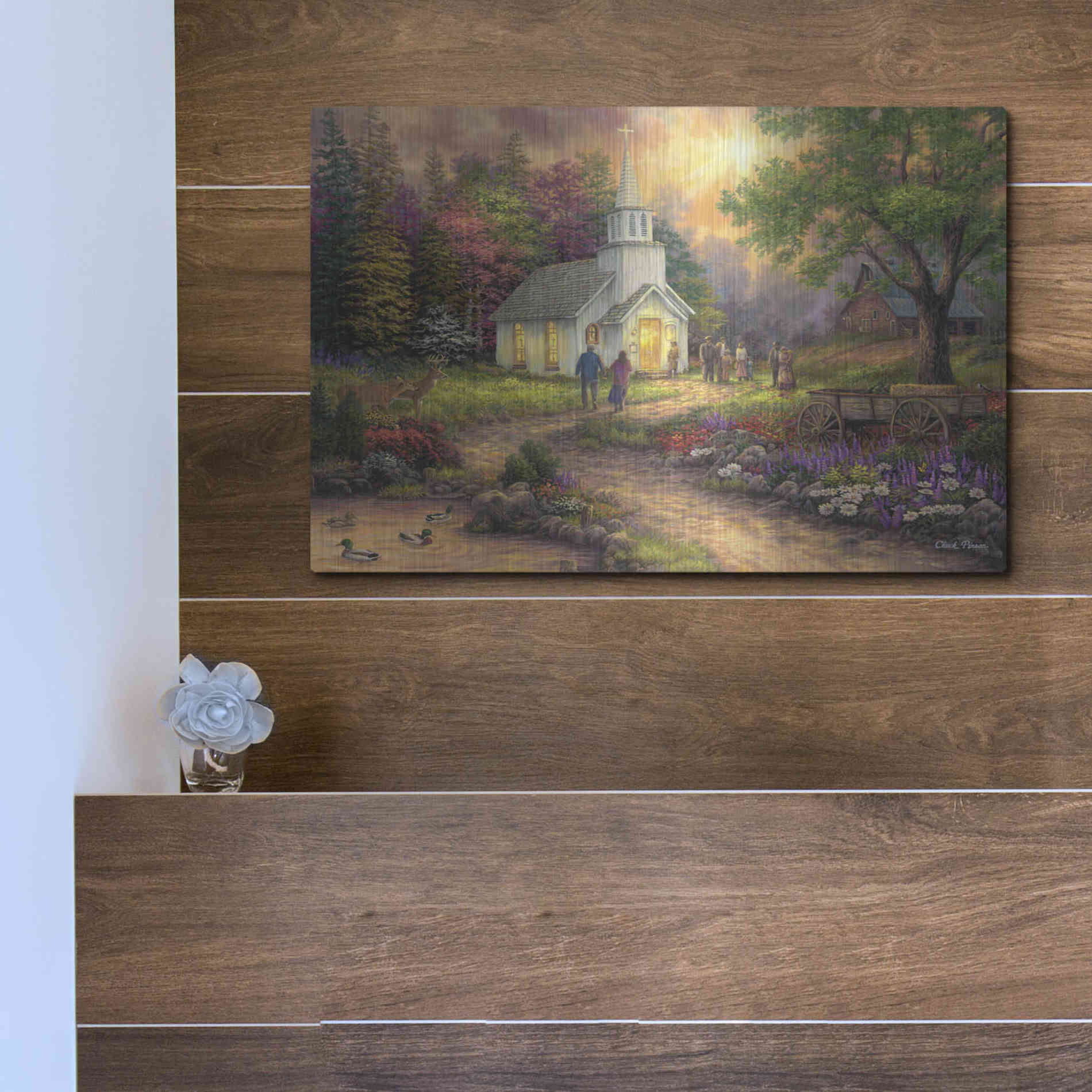 Luxe Metal Art 'Strength Along the Journey' by Chuck Pinson, Metal Wall Art,16x12