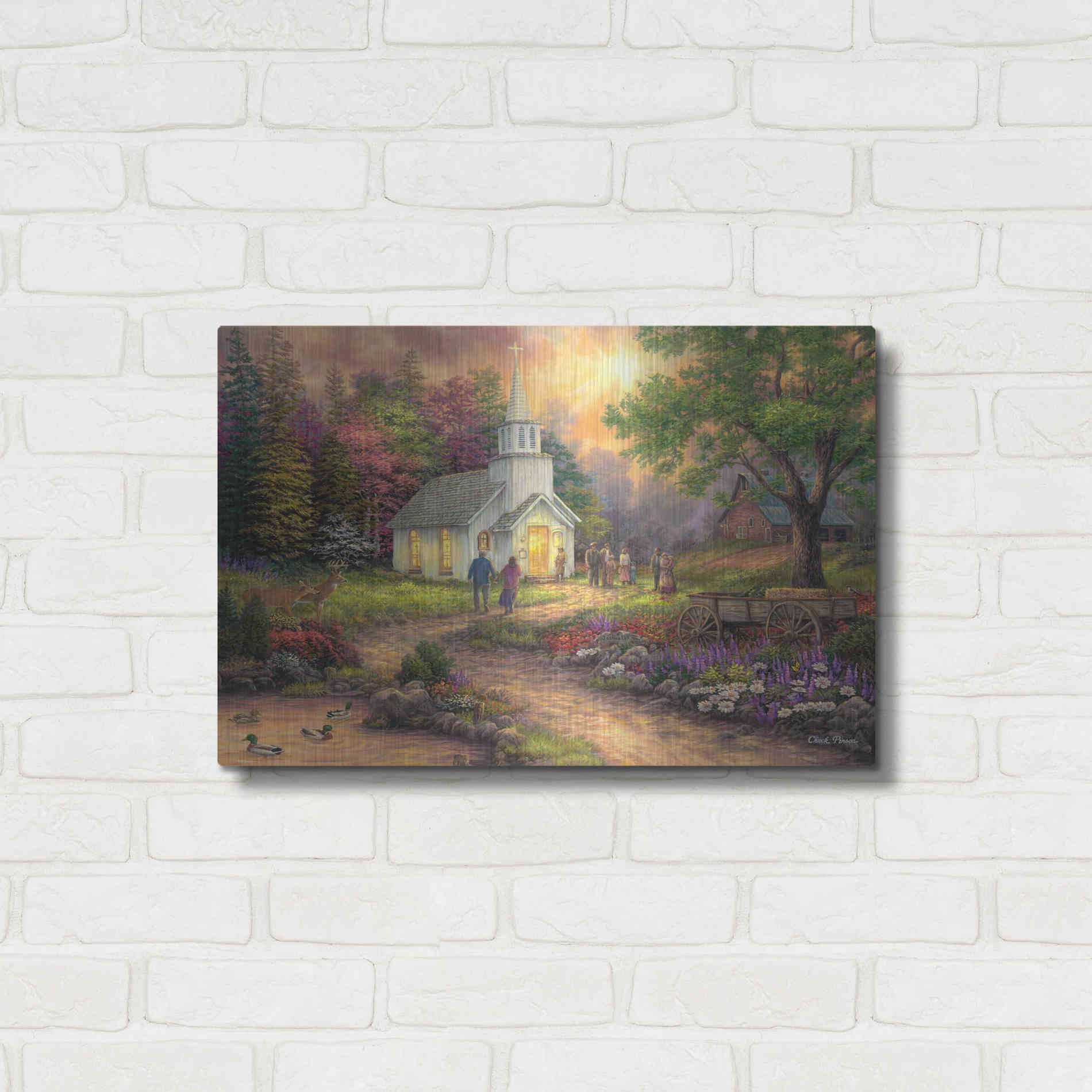 Luxe Metal Art 'Strength Along the Journey' by Chuck Pinson, Metal Wall Art,24x16