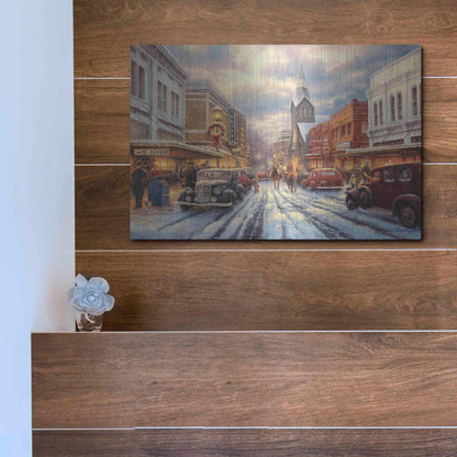 Luxe Metal Art 'The Warmth of Small Town Living' by Chuck Pinson, Metal Wall Art,16x12