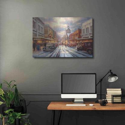 Luxe Metal Art 'The Warmth of Small Town Living' by Chuck Pinson, Metal Wall Art,36x24