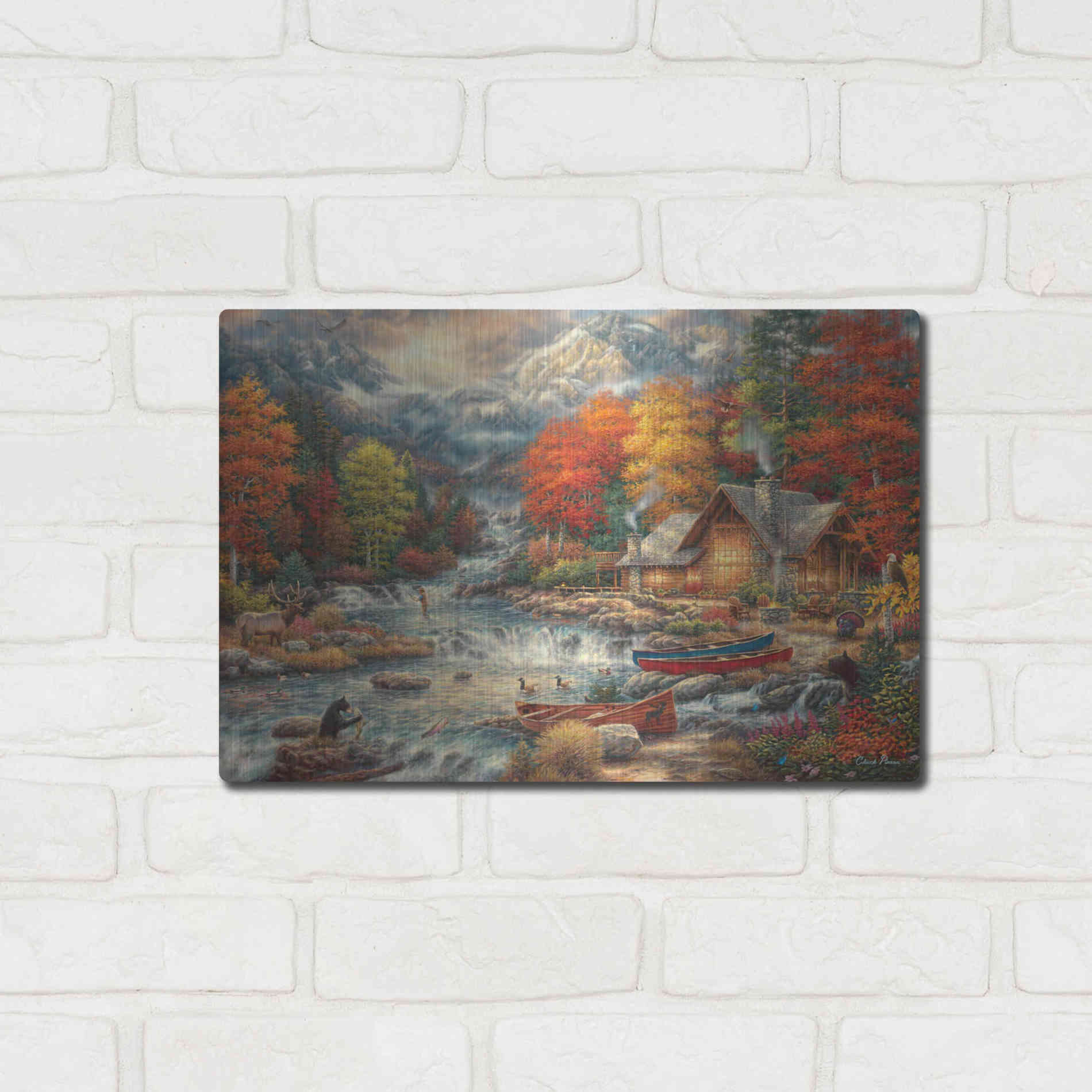 Luxe Metal Art 'Treasures of the Great Outdoors' by Chuck Pinson, Metal Wall Art,16x12
