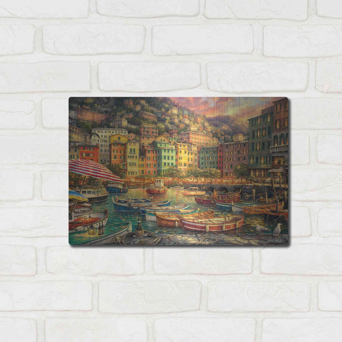 Luxe Metal Art 'Vibrance of Italy' by Chuck Pinson, Metal Wall Art,16x12