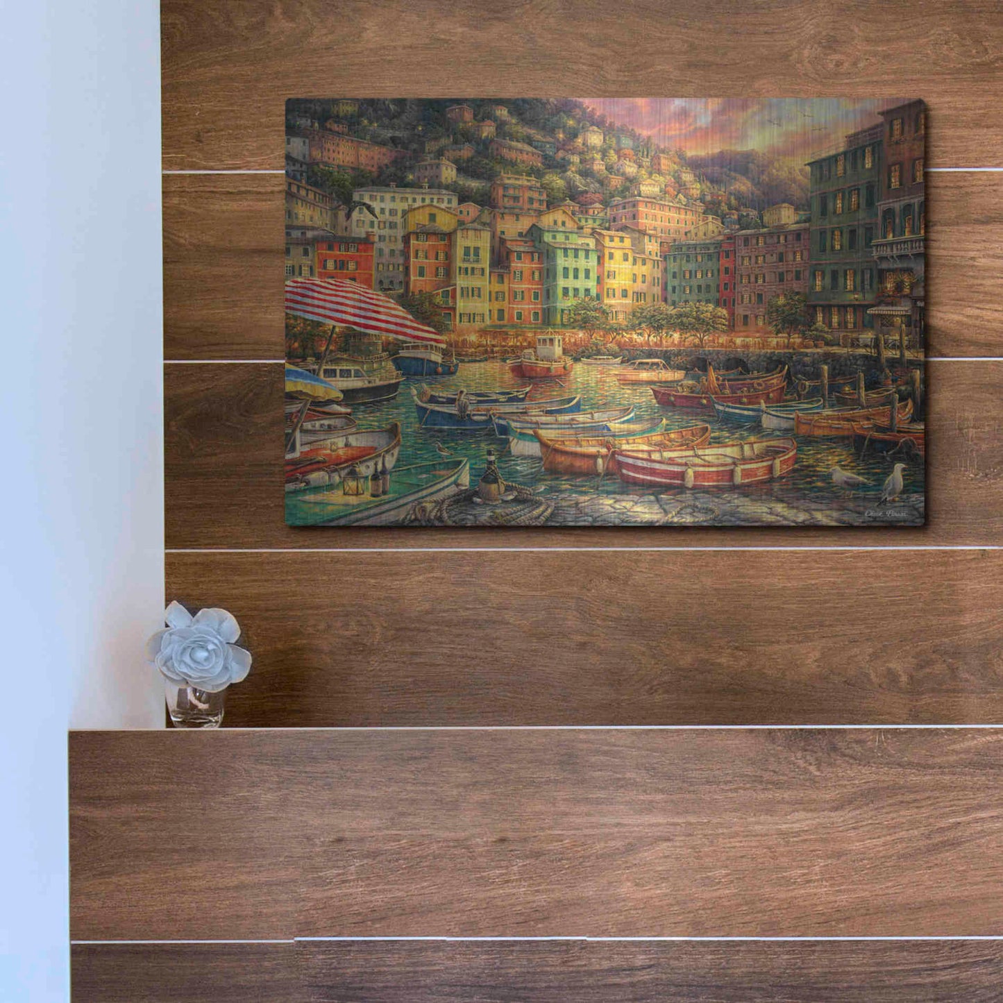 Luxe Metal Art 'Vibrance of Italy' by Chuck Pinson, Metal Wall Art,16x12