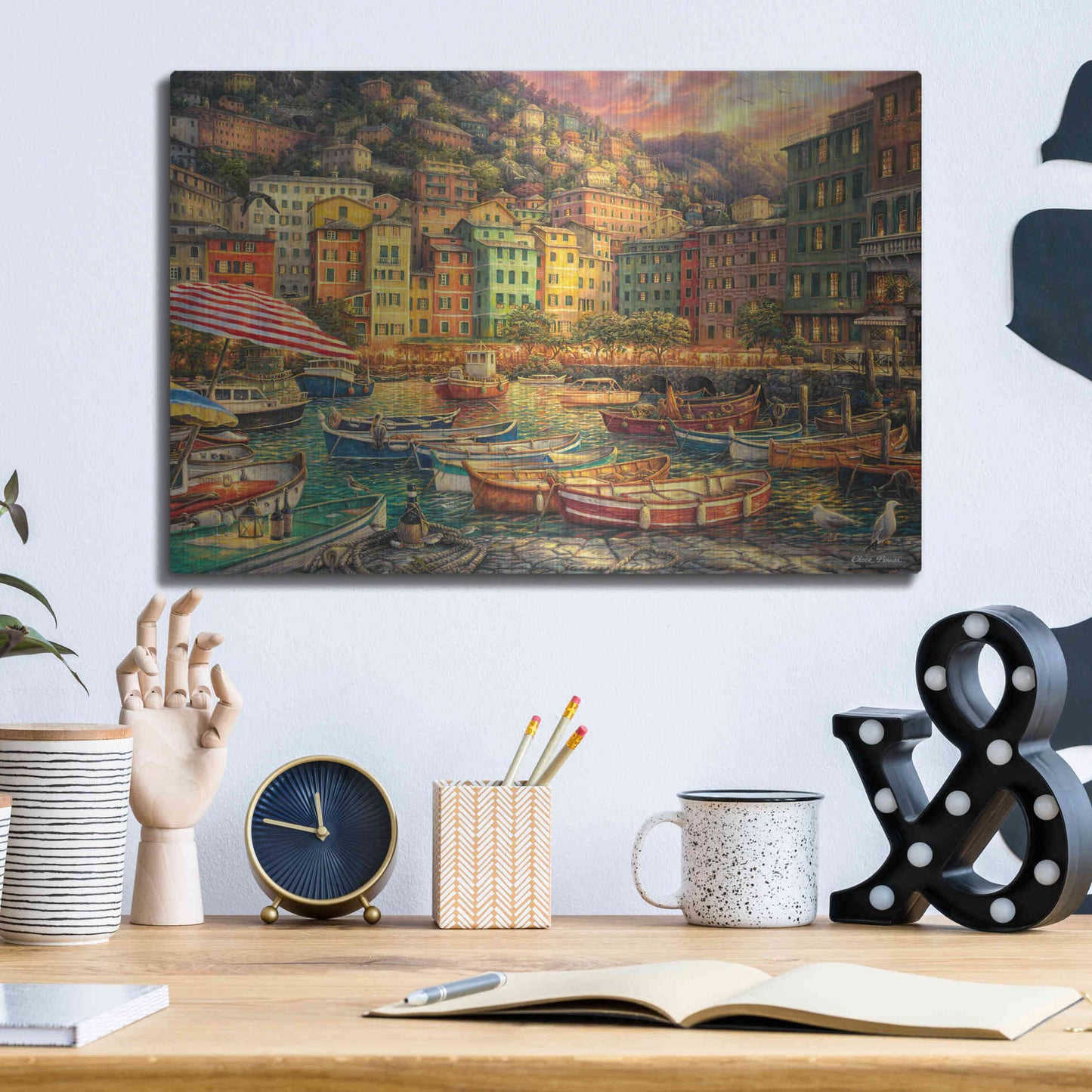 Luxe Metal Art 'Vibrance of Italy' by Chuck Pinson, Metal Wall Art,16x12
