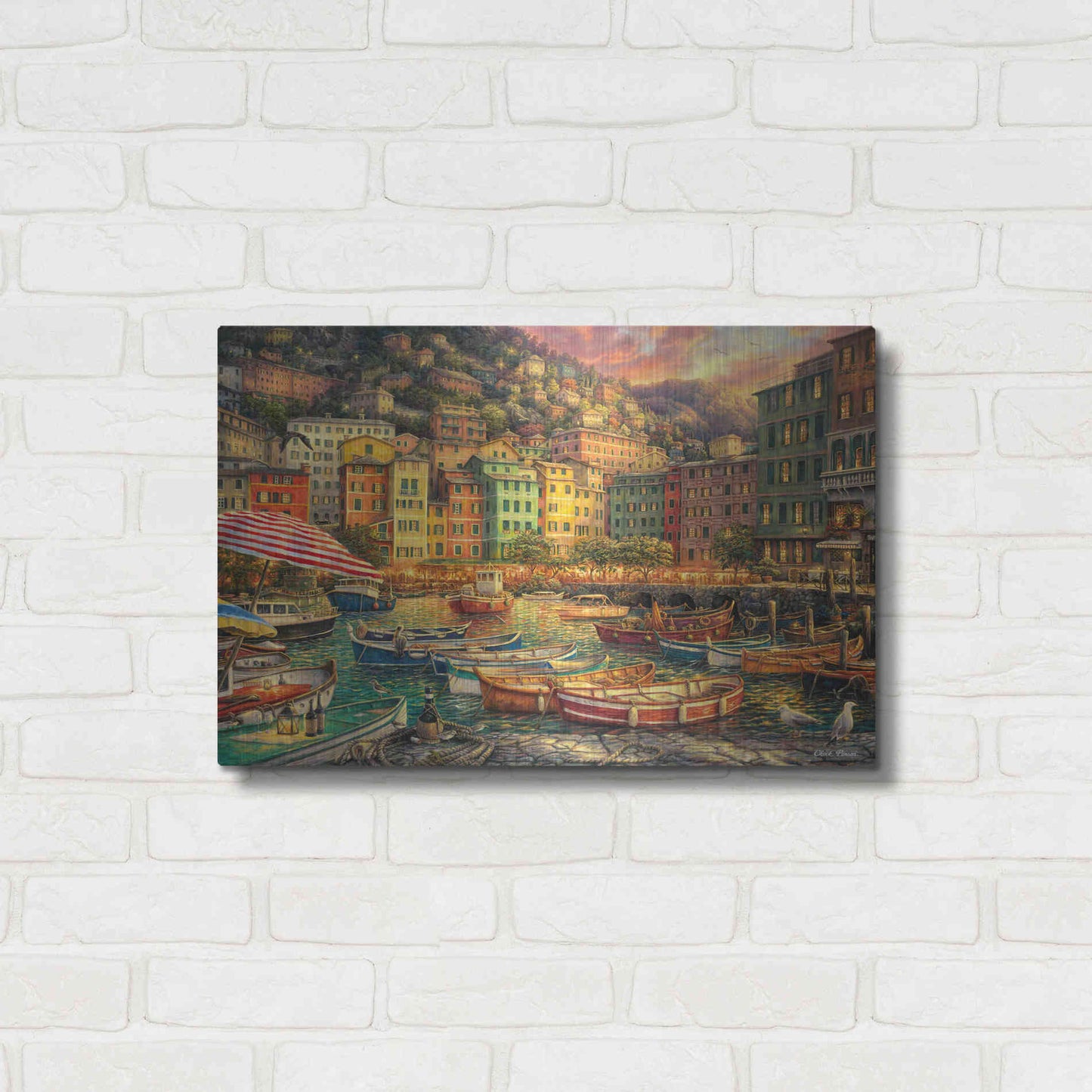 Luxe Metal Art 'Vibrance of Italy' by Chuck Pinson, Metal Wall Art,24x16