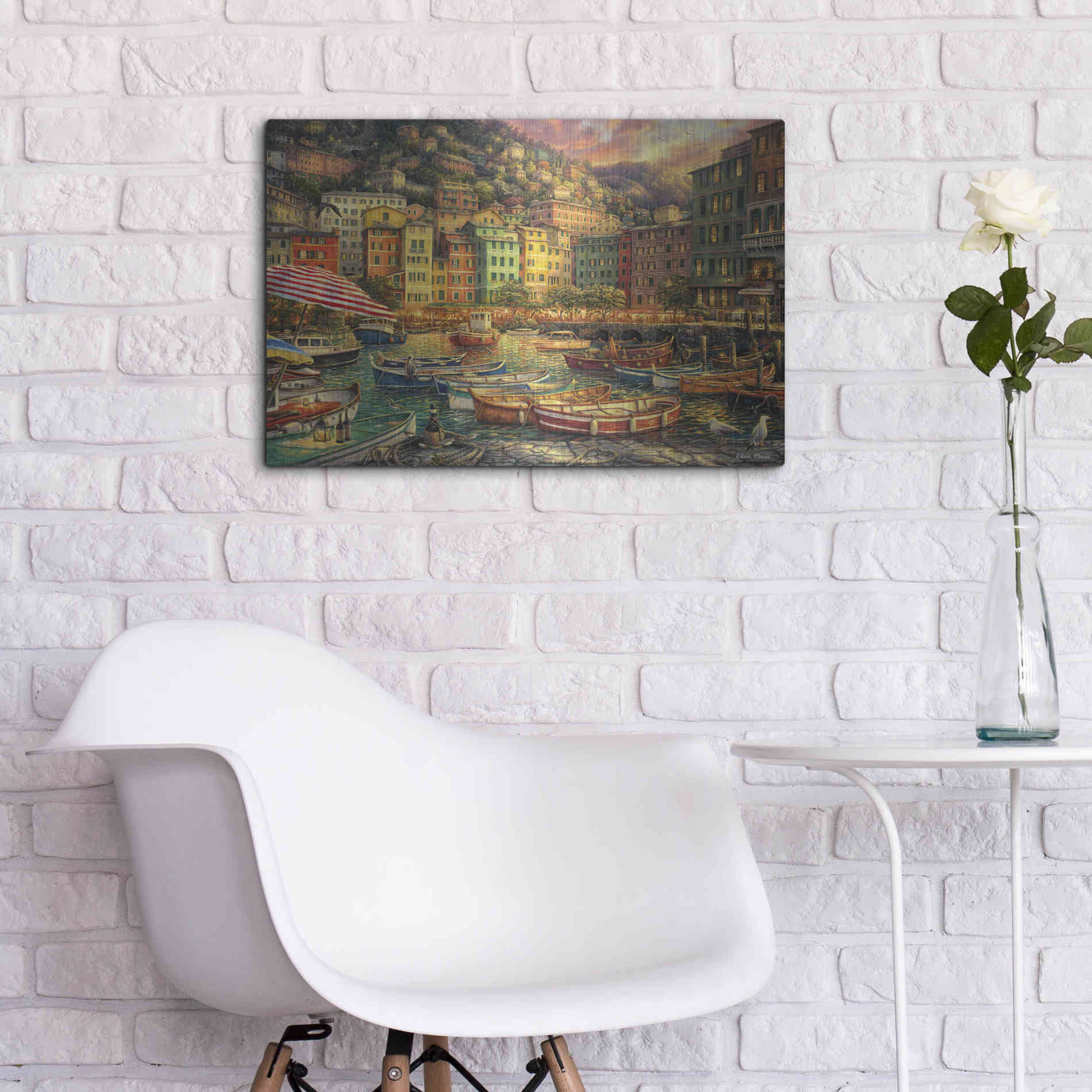 Luxe Metal Art 'Vibrance of Italy' by Chuck Pinson, Metal Wall Art,24x16