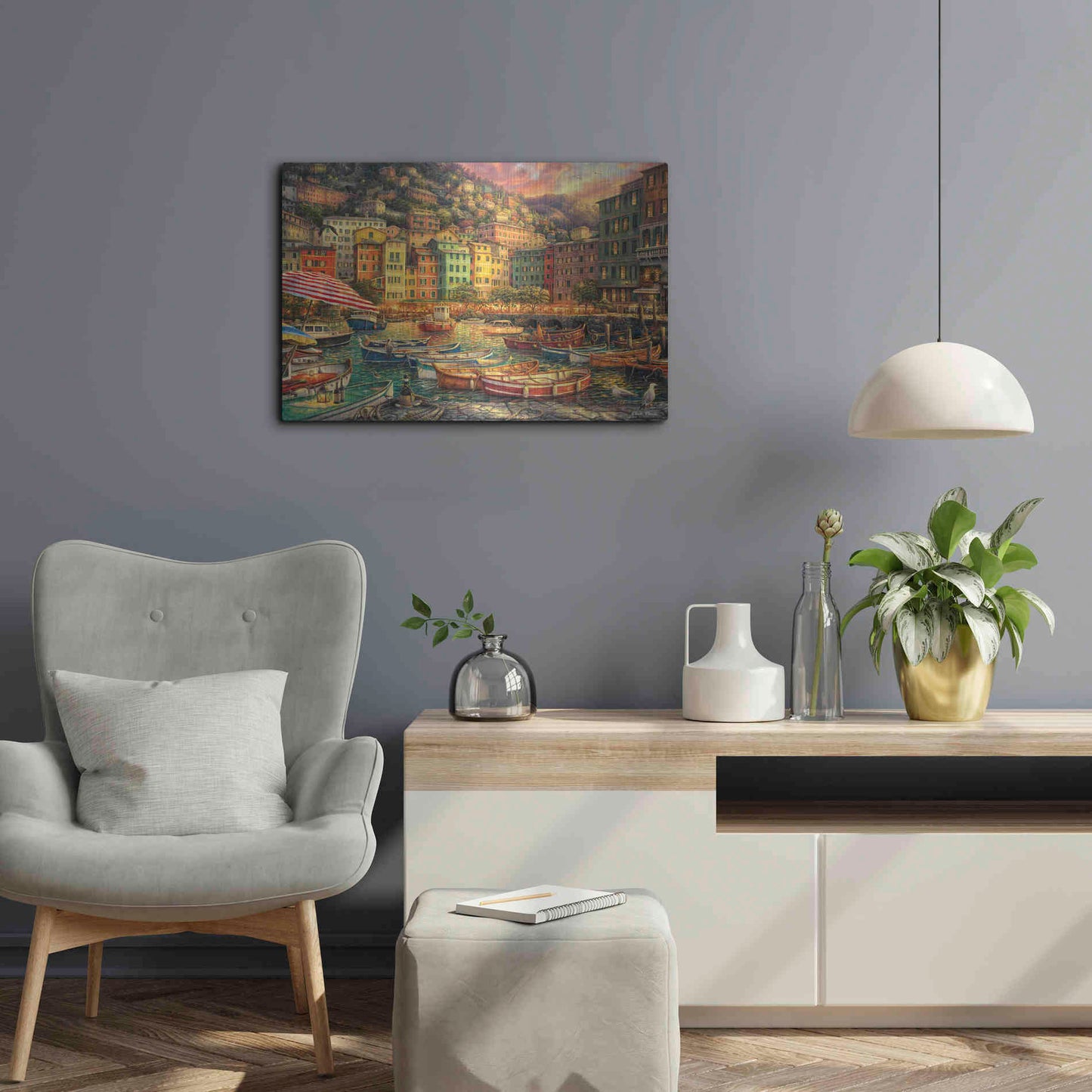 Luxe Metal Art 'Vibrance of Italy' by Chuck Pinson, Metal Wall Art,24x16