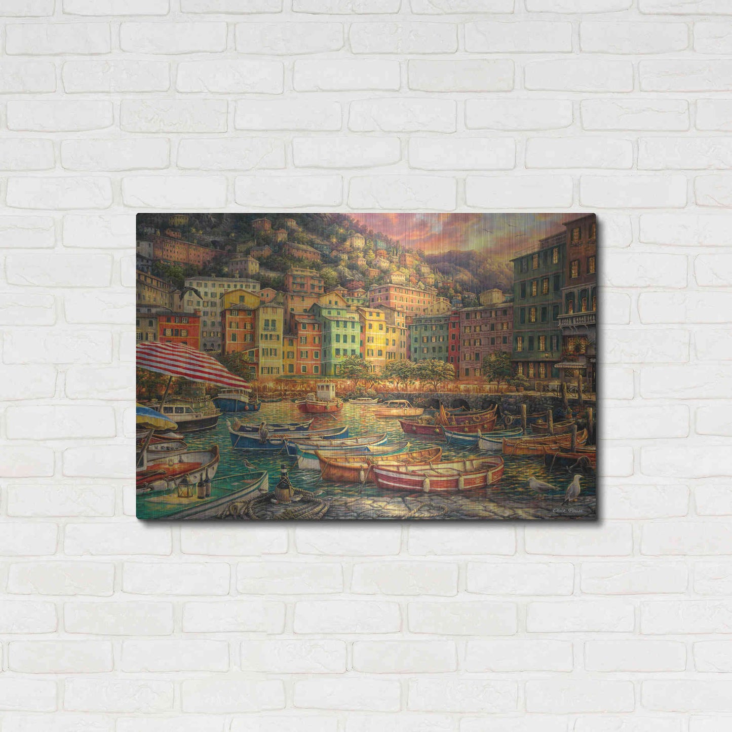 Luxe Metal Art 'Vibrance of Italy' by Chuck Pinson, Metal Wall Art,36x24