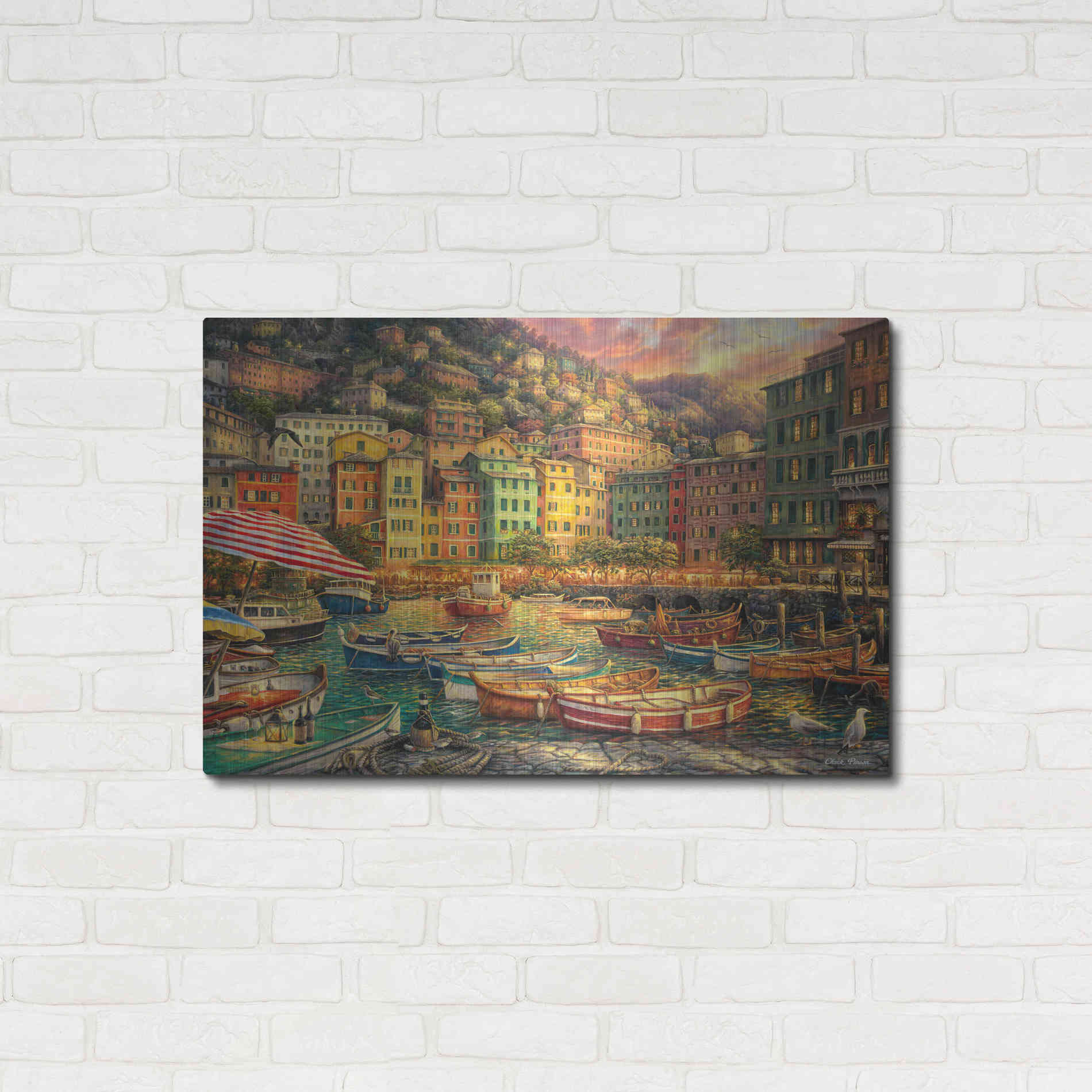 Luxe Metal Art 'Vibrance of Italy' by Chuck Pinson, Metal Wall Art,36x24