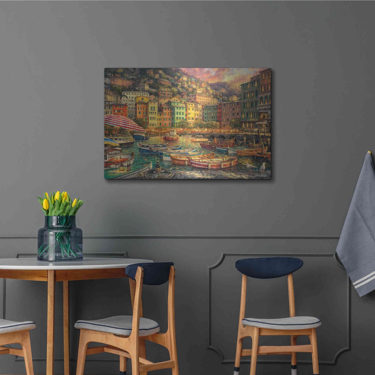 Luxe Metal Art 'Vibrance of Italy' by Chuck Pinson, Metal Wall Art,36x24