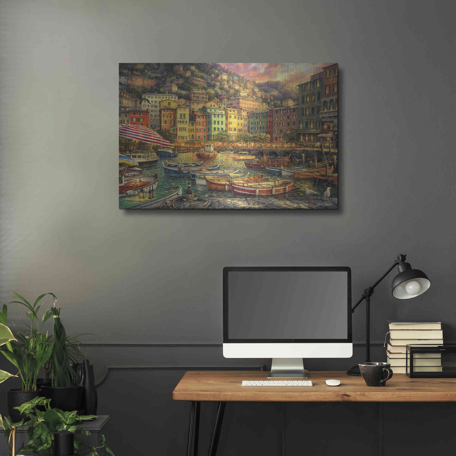 Luxe Metal Art 'Vibrance of Italy' by Chuck Pinson, Metal Wall Art,36x24