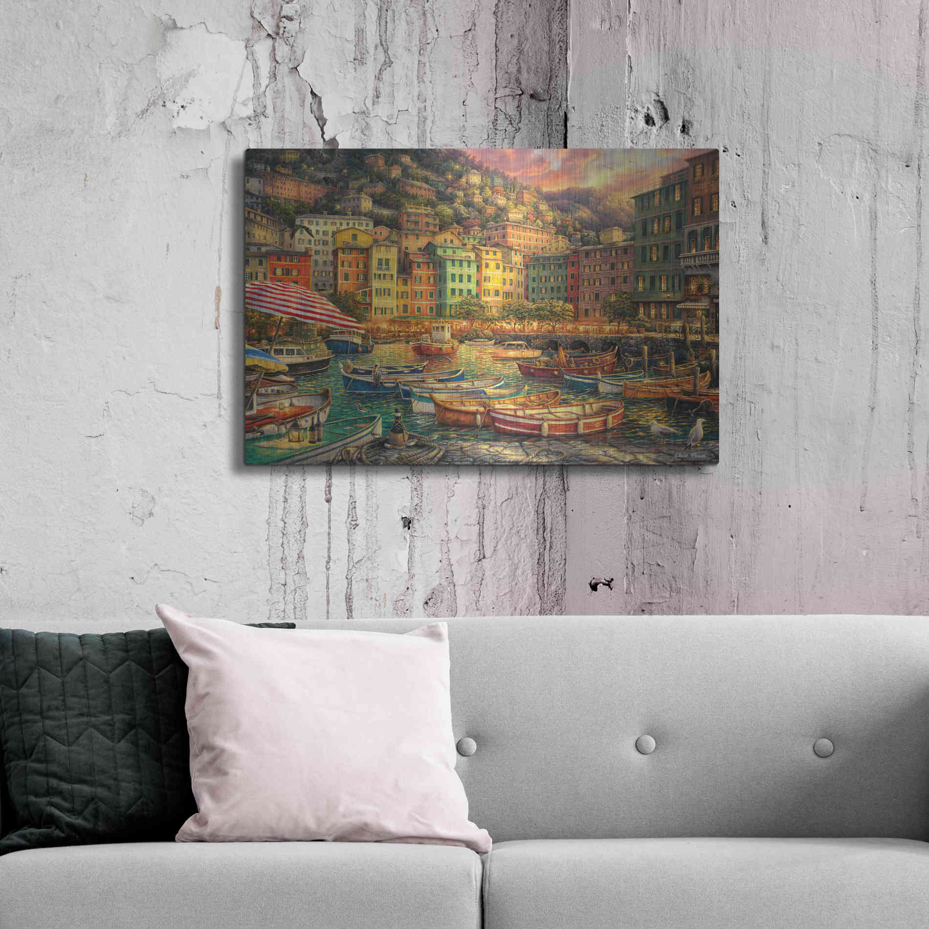 Luxe Metal Art 'Vibrance of Italy' by Chuck Pinson, Metal Wall Art,36x24
