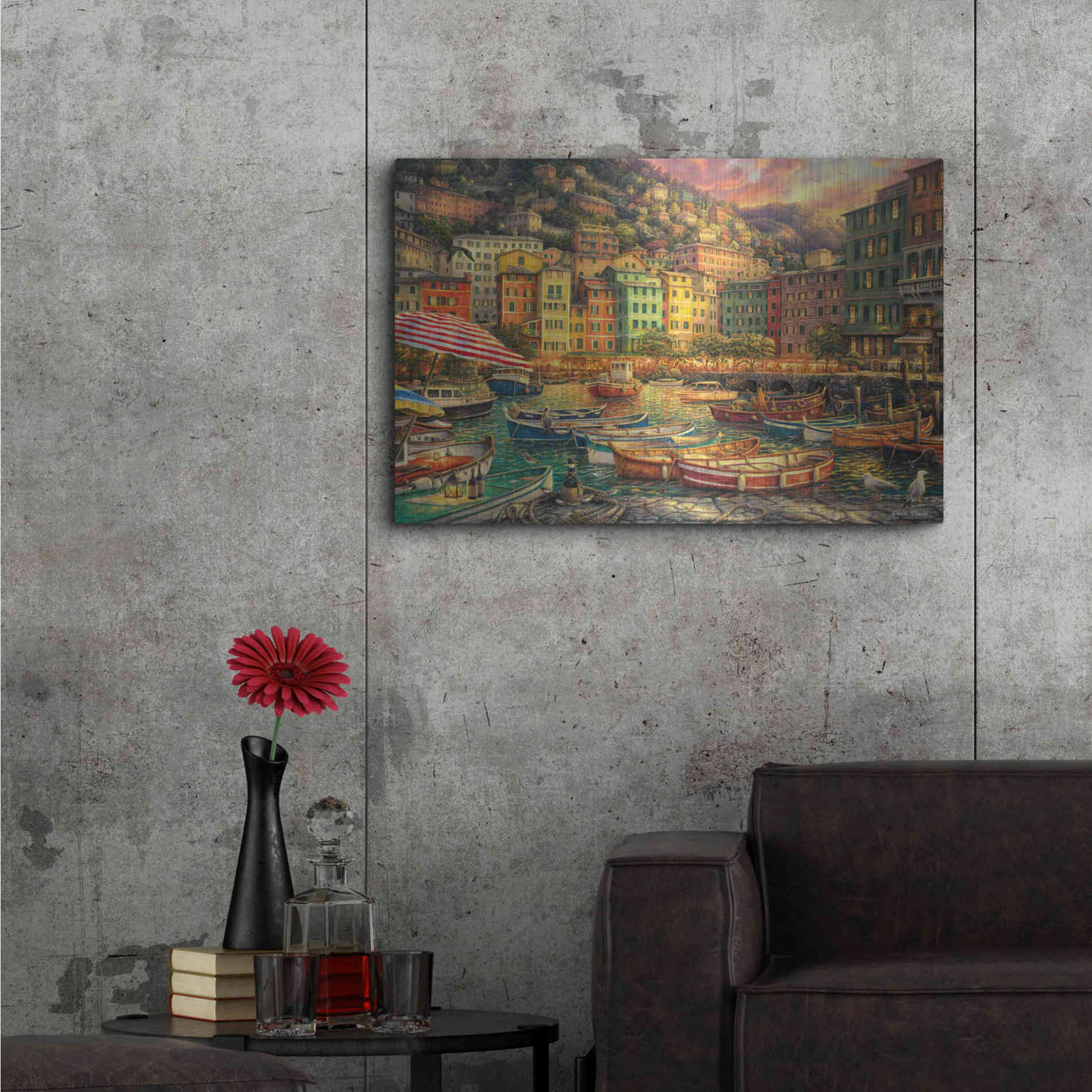 Luxe Metal Art 'Vibrance of Italy' by Chuck Pinson, Metal Wall Art,36x24