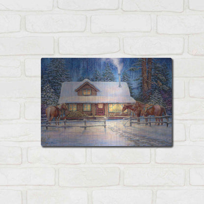 Luxe Metal Art 'Winter's Oasis' by Chuck Pinson, Metal Wall Art,16x12