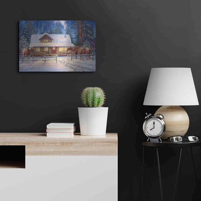 Luxe Metal Art 'Winter's Oasis' by Chuck Pinson, Metal Wall Art,24x16