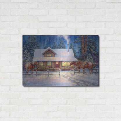 Luxe Metal Art 'Winter's Oasis' by Chuck Pinson, Metal Wall Art,36x24