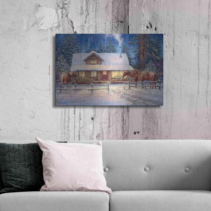 Luxe Metal Art 'Winter's Oasis' by Chuck Pinson, Metal Wall Art,36x24