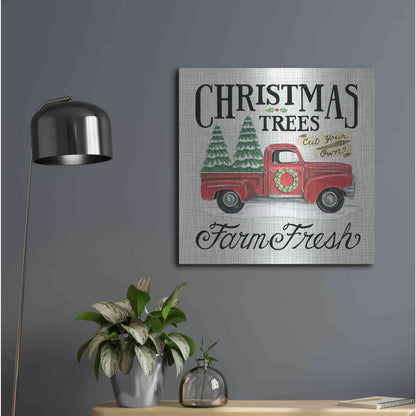 Luxe Metal Art 'Christmas Trees' by Deb Strain, Metal Wall Art,24x24