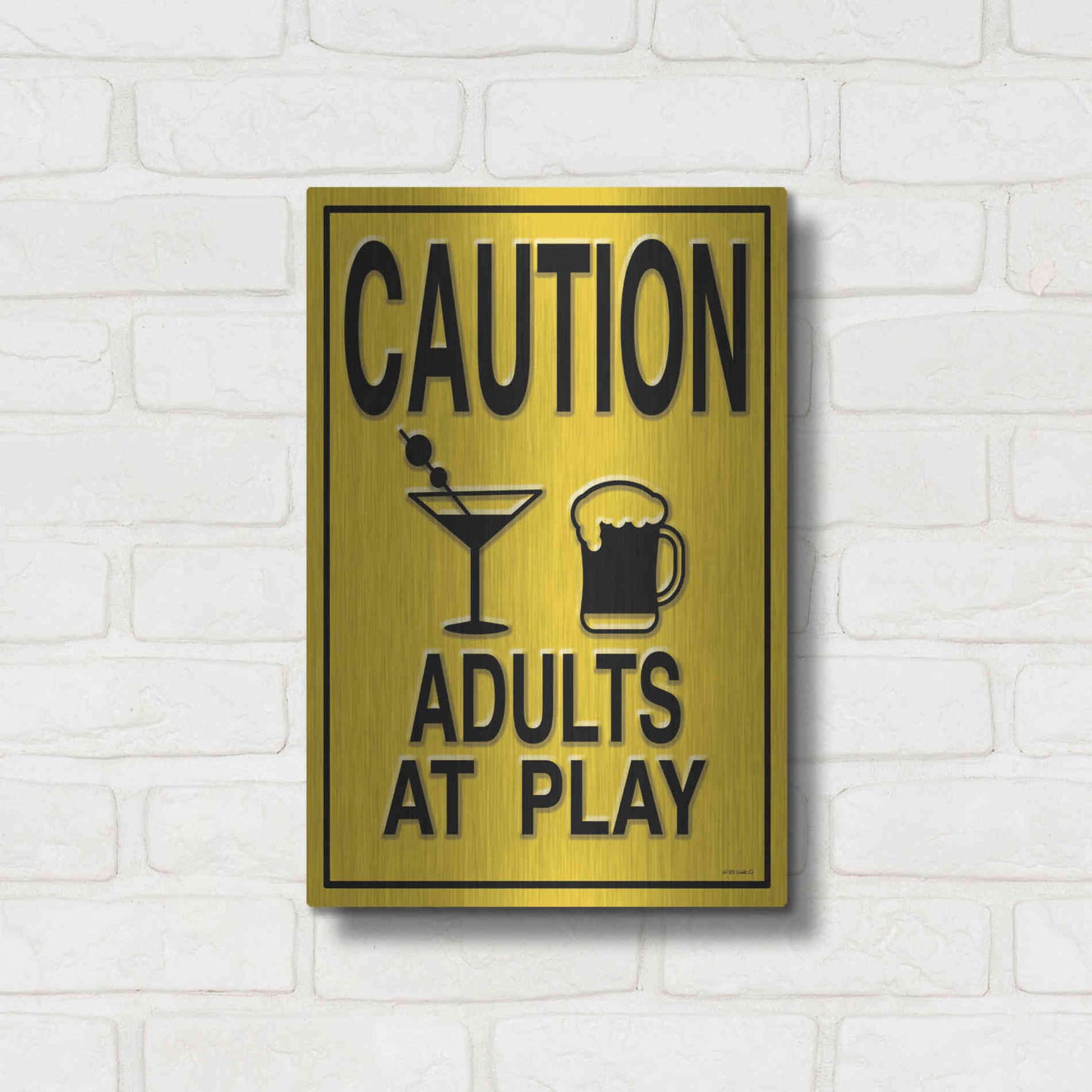Luxe Metal Art 'Adults at Play I' by Ed Wargo, Metal Wall Art,12x16