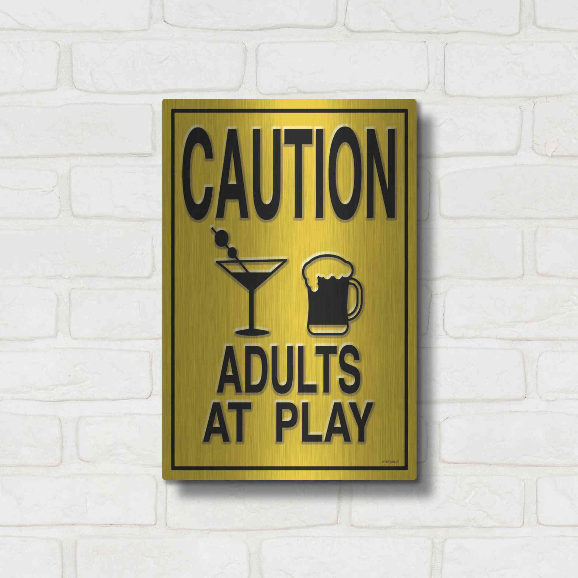 Luxe Metal Art 'Adults at Play I' by Ed Wargo, Metal Wall Art,12x16