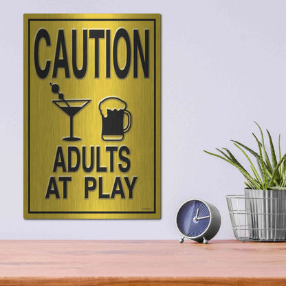 Luxe Metal Art 'Adults at Play I' by Ed Wargo, Metal Wall Art,12x16