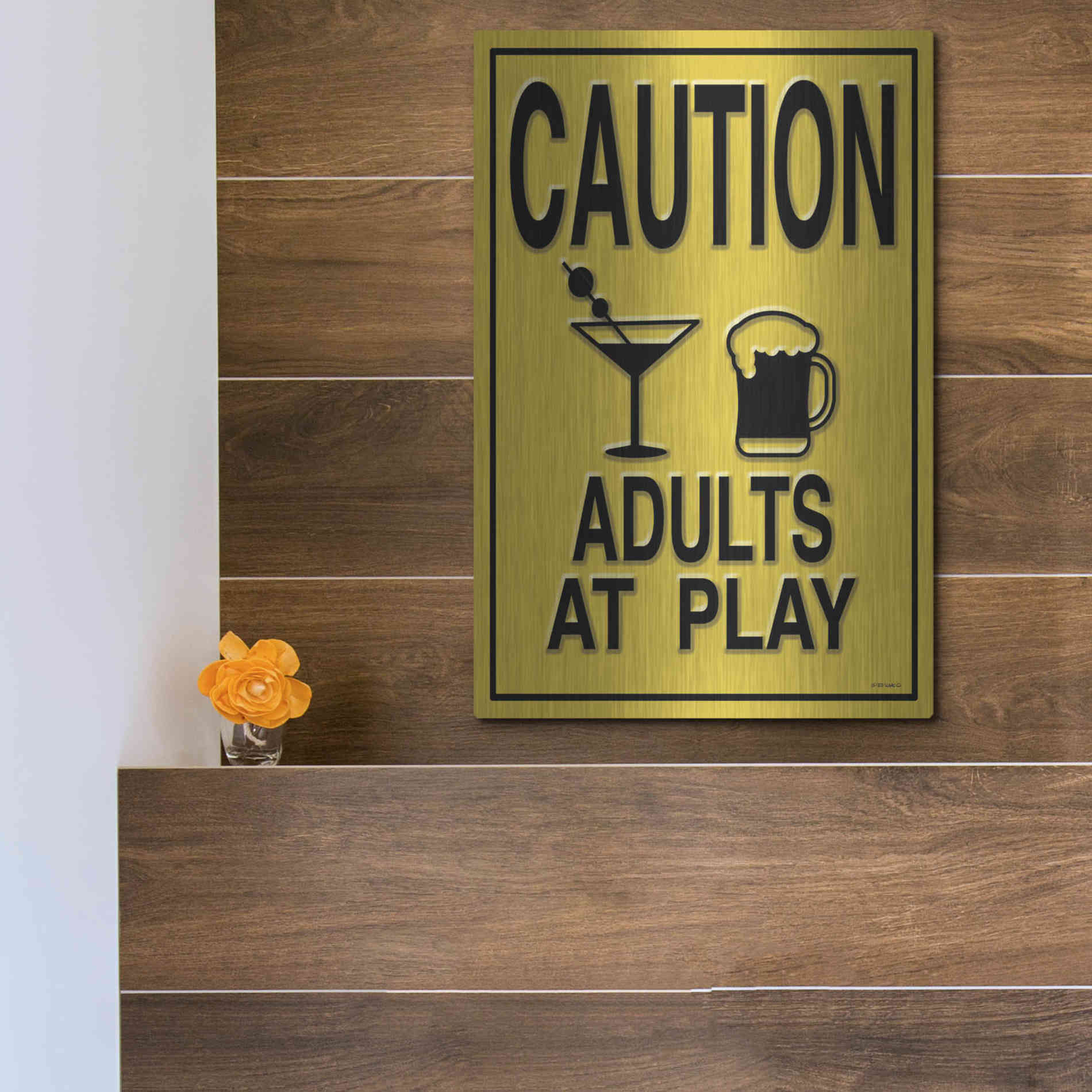 Luxe Metal Art 'Adults at Play I' by Ed Wargo, Metal Wall Art,12x16