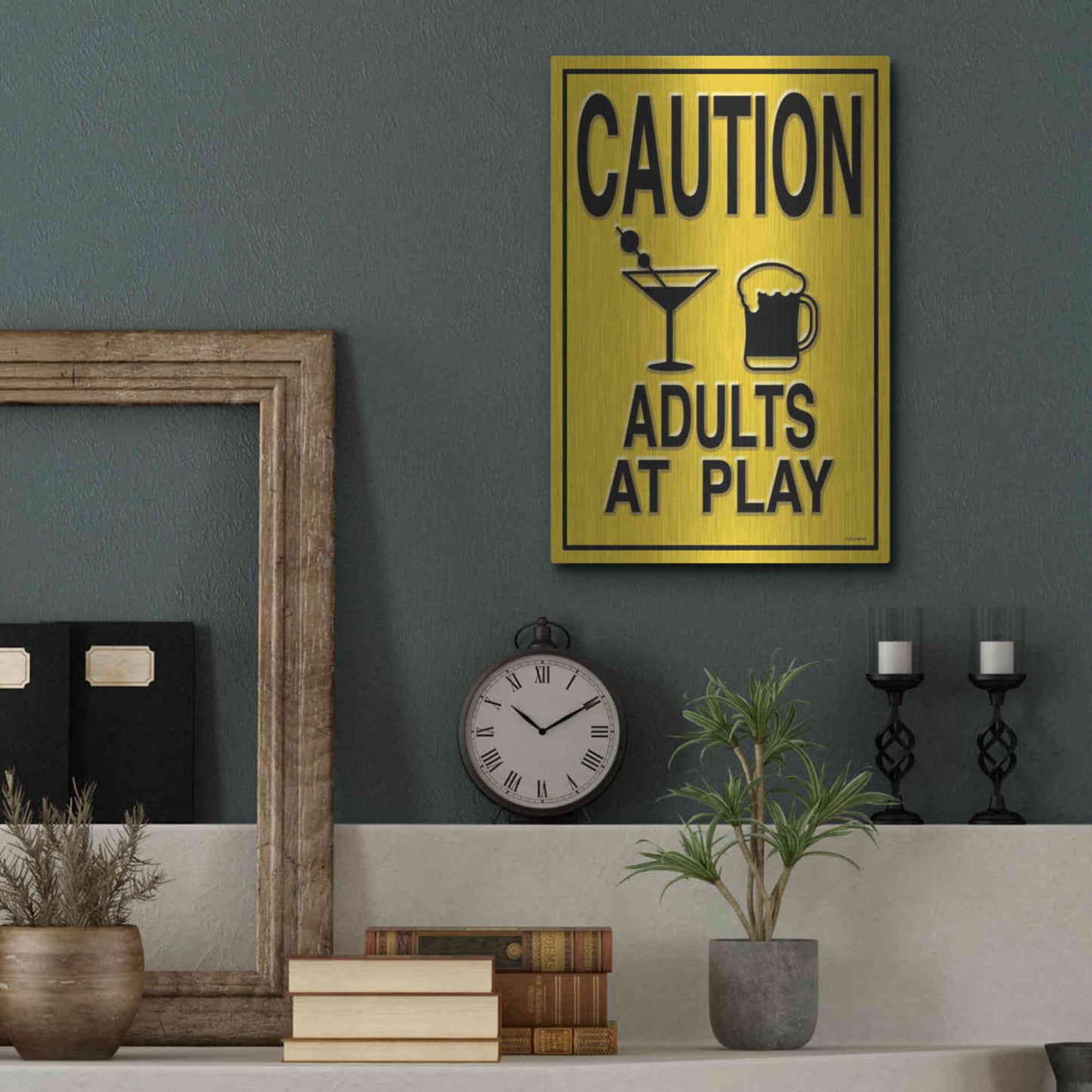 Luxe Metal Art 'Adults at Play I' by Ed Wargo, Metal Wall Art,12x16