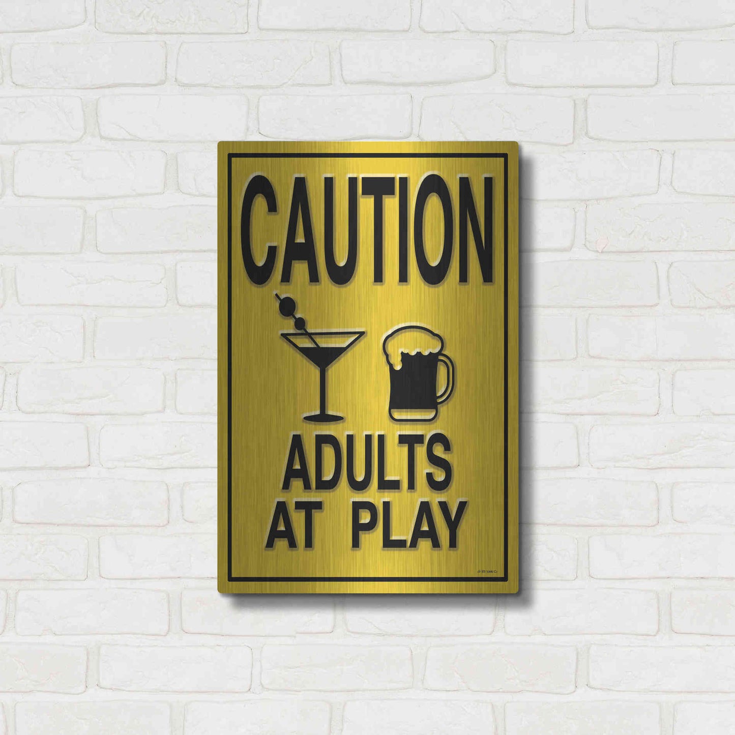 Luxe Metal Art 'Adults at Play I' by Ed Wargo, Metal Wall Art,16x24