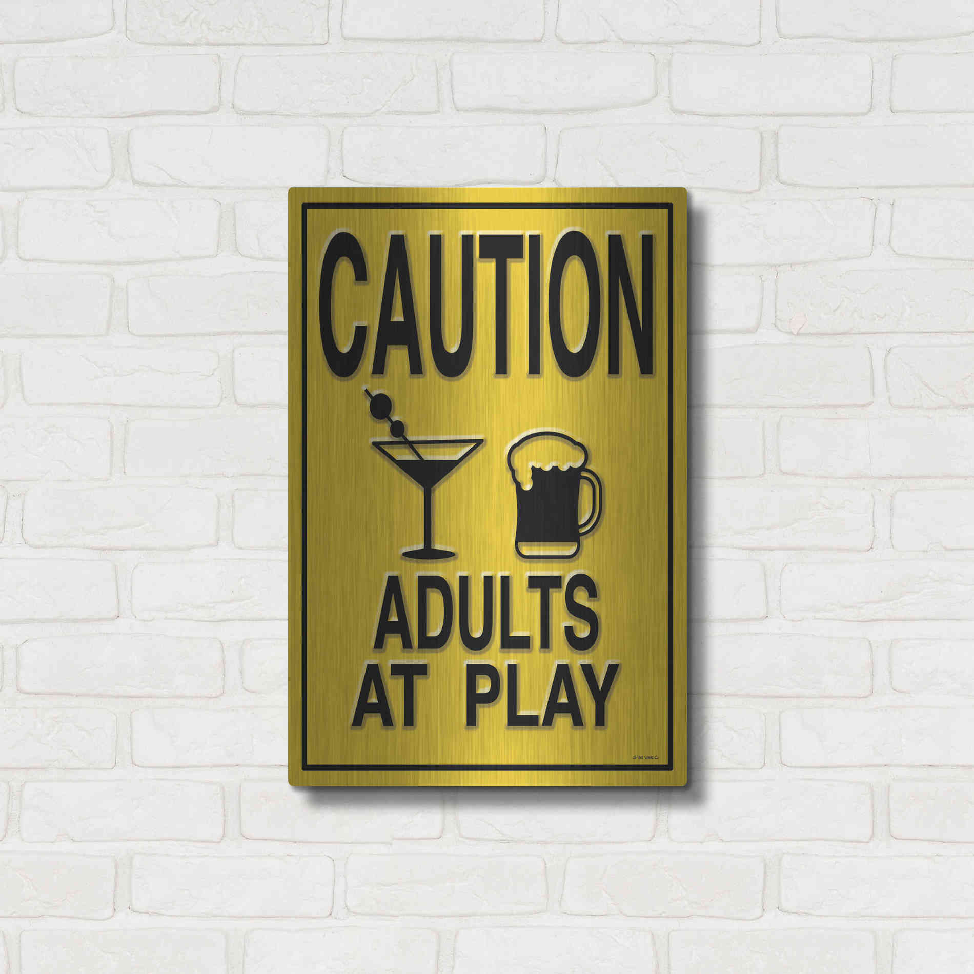 Luxe Metal Art 'Adults at Play I' by Ed Wargo, Metal Wall Art,16x24