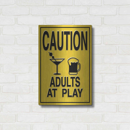 Luxe Metal Art 'Adults at Play I' by Ed Wargo, Metal Wall Art,16x24