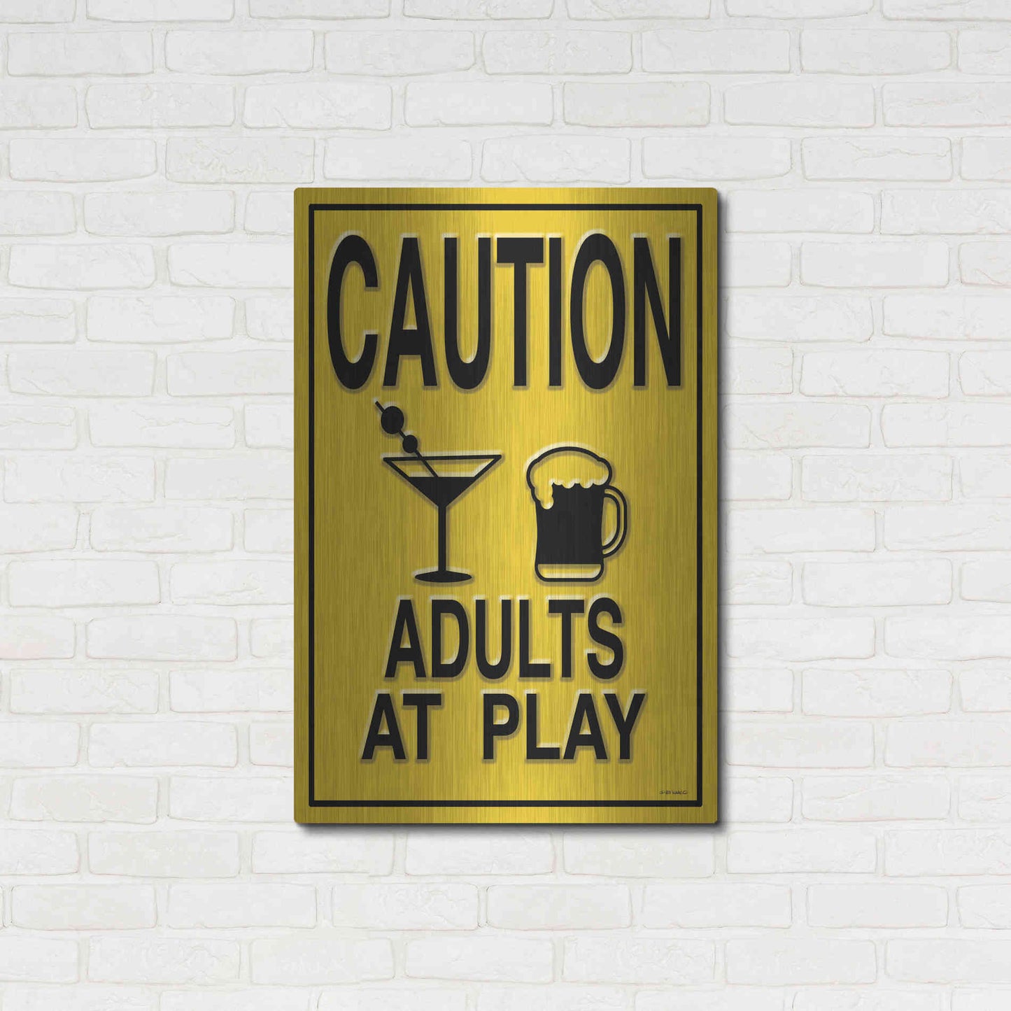 Luxe Metal Art 'Adults at Play I' by Ed Wargo, Metal Wall Art,24x36