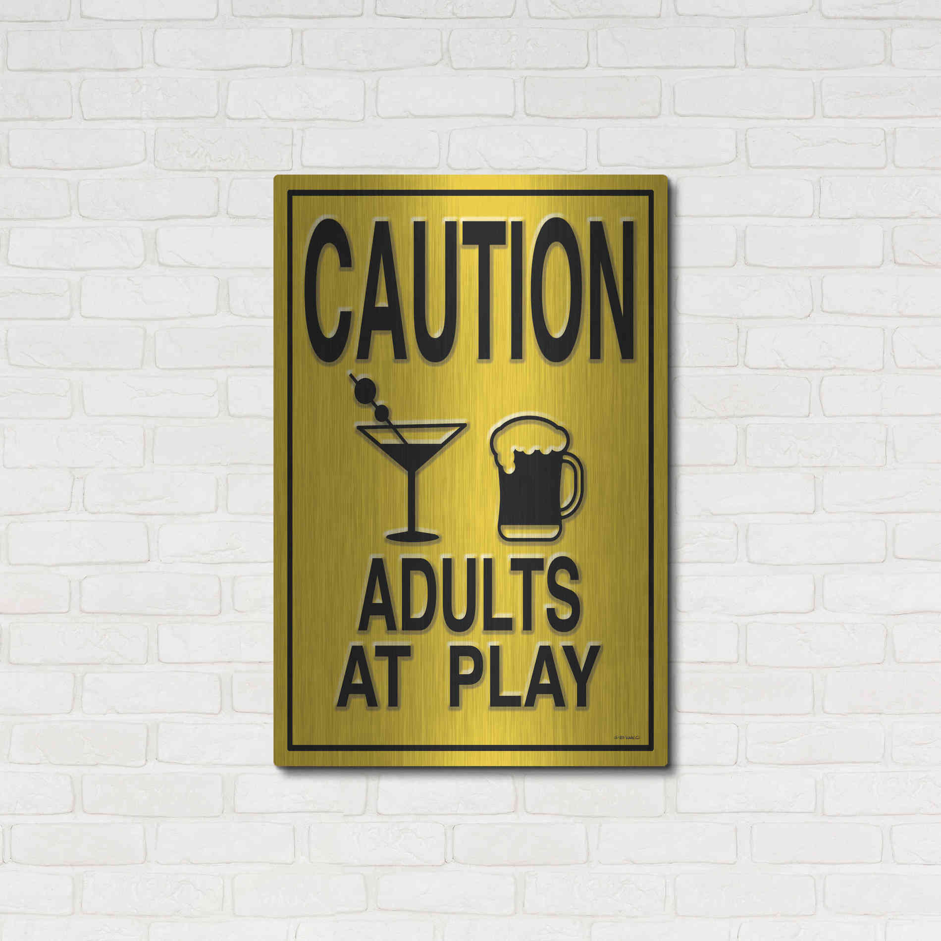 Luxe Metal Art 'Adults at Play I' by Ed Wargo, Metal Wall Art,24x36