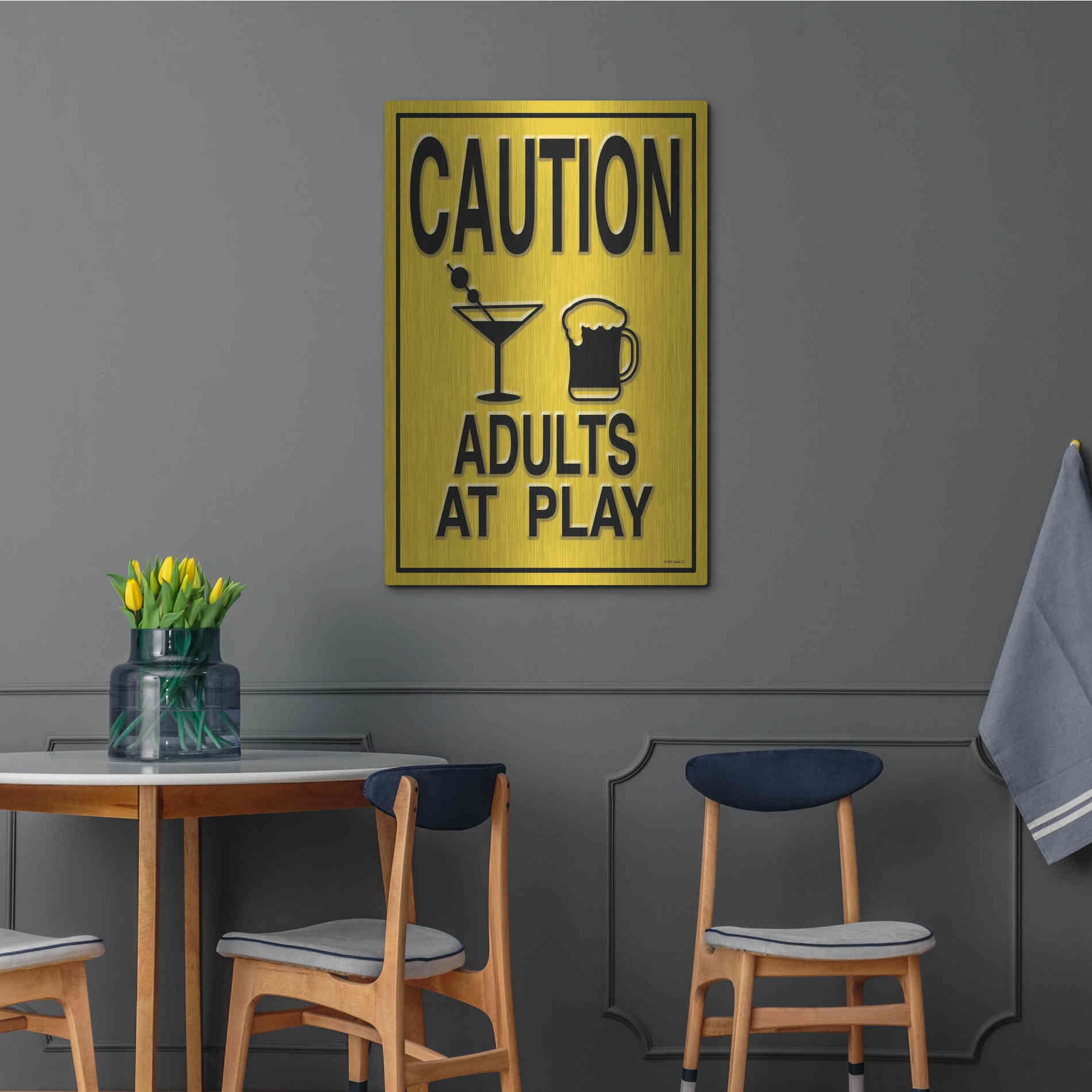 Luxe Metal Art 'Adults at Play I' by Ed Wargo, Metal Wall Art,24x36