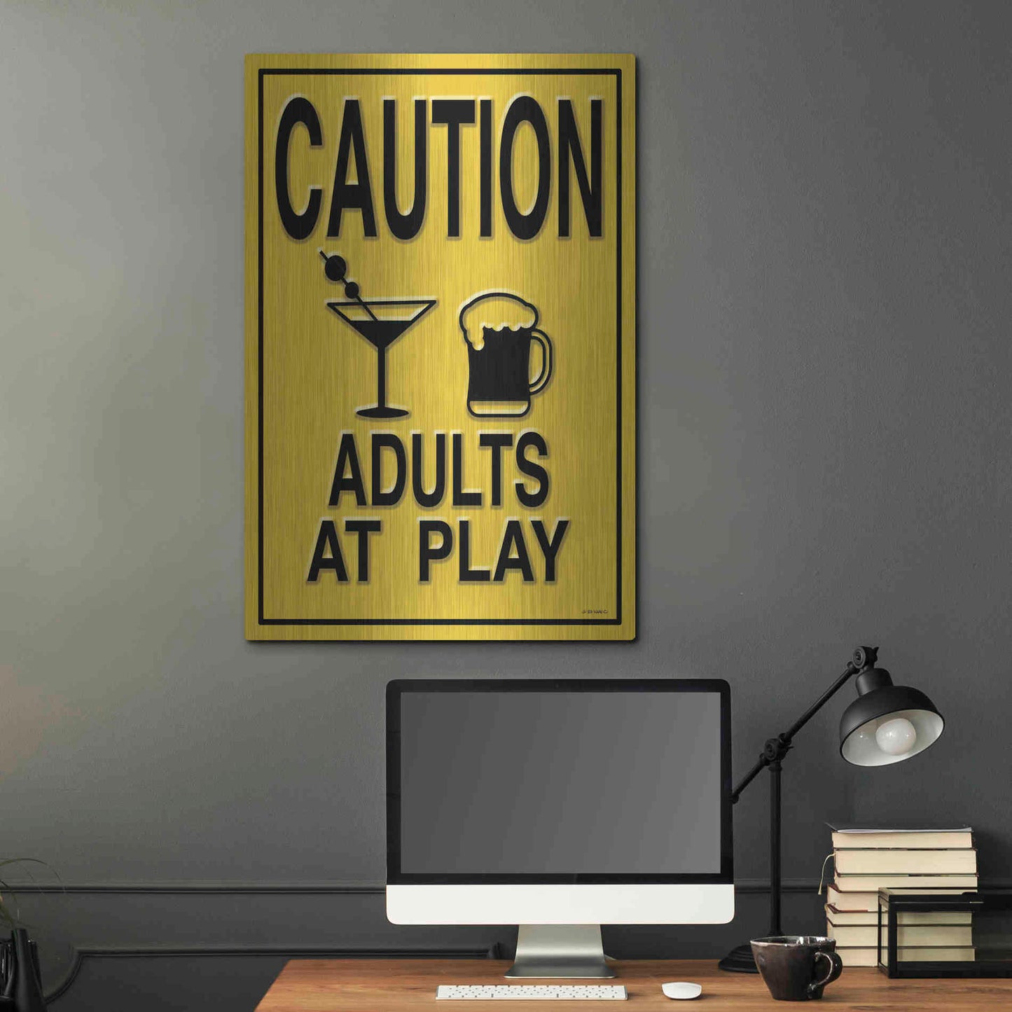 Luxe Metal Art 'Adults at Play I' by Ed Wargo, Metal Wall Art,24x36