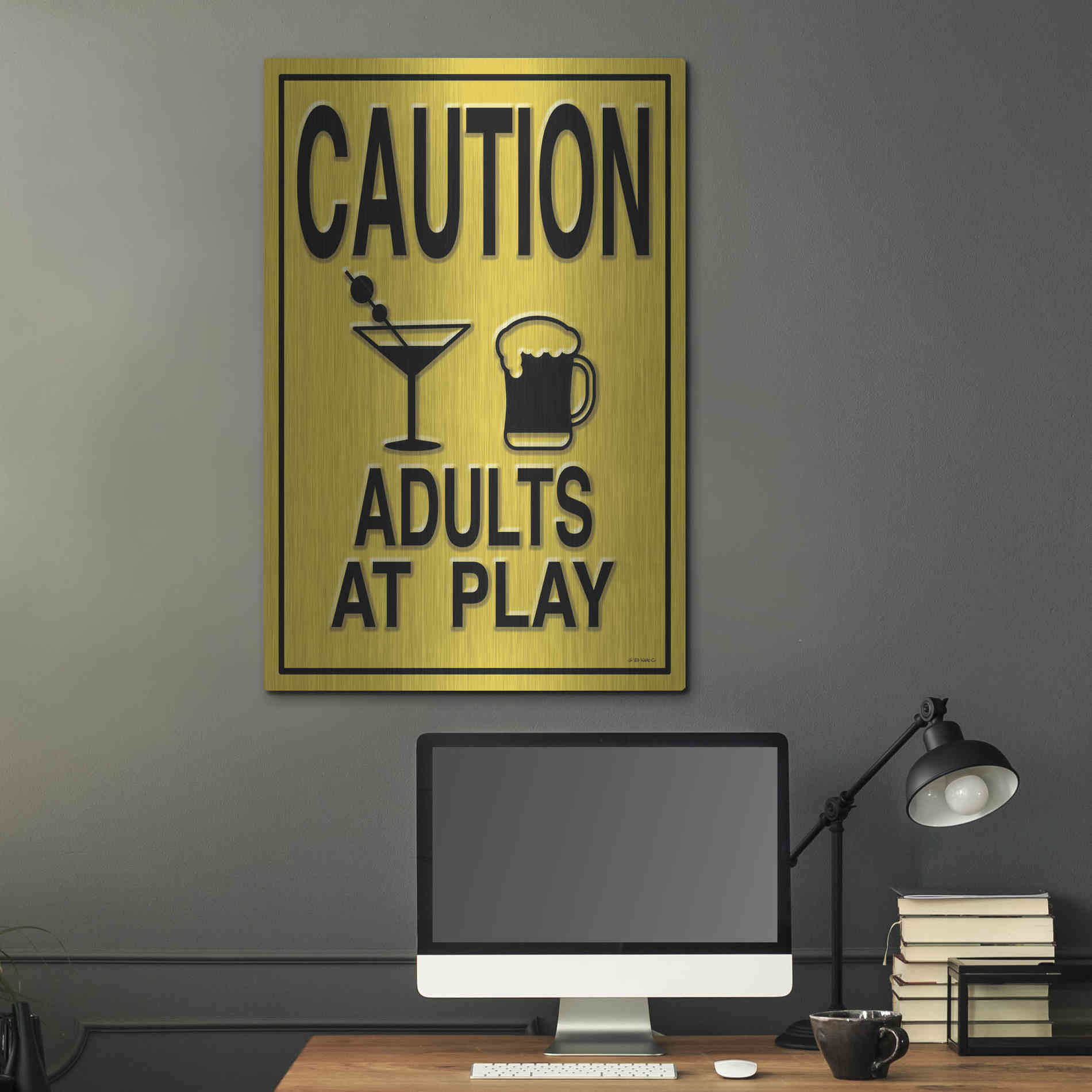 Luxe Metal Art 'Adults at Play I' by Ed Wargo, Metal Wall Art,24x36