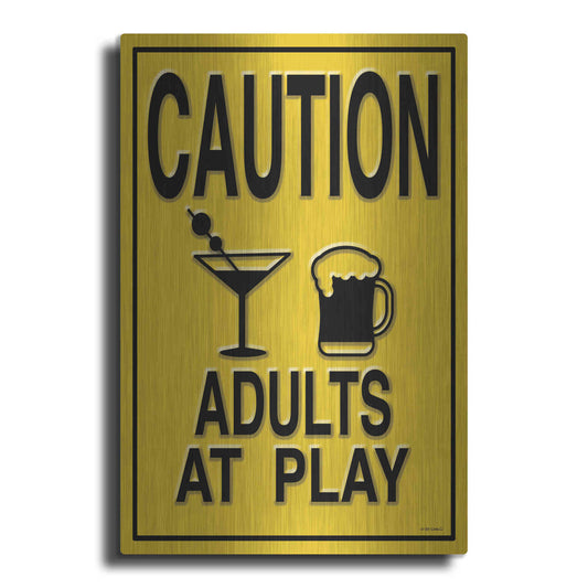 Luxe Metal Art 'Adults at Play I' by Ed Wargo, Metal Wall Art