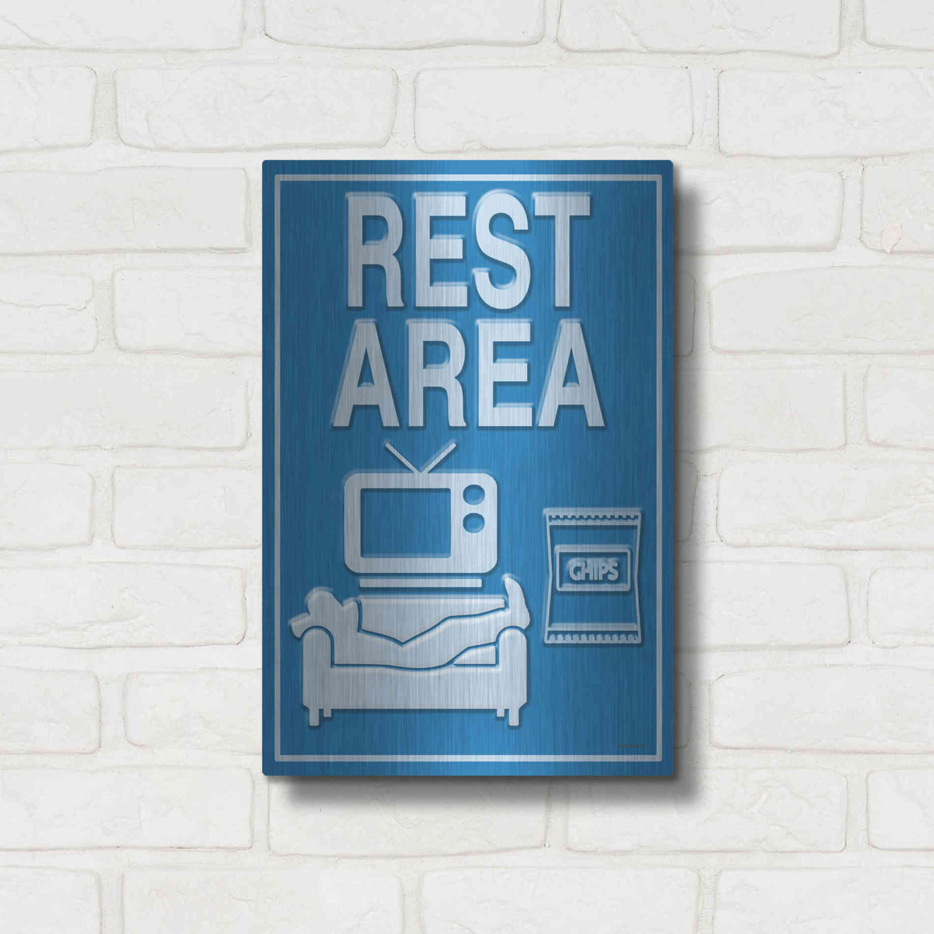 Luxe Metal Art 'Rest Area' by Ed Wargo, Metal Wall Art,12x16