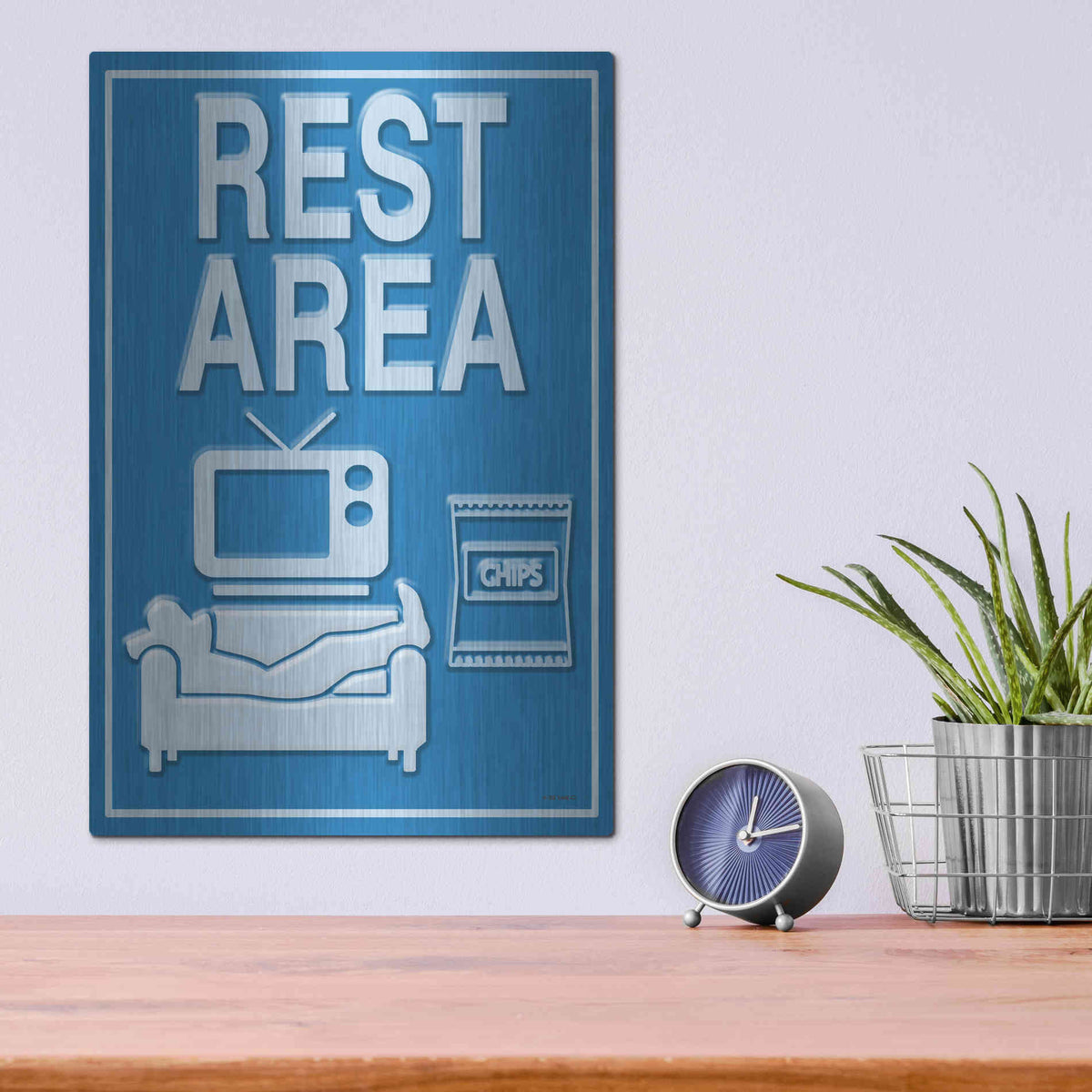 Luxe Metal Art 'Rest Area' by Ed Wargo, Metal Wall Art,12x16