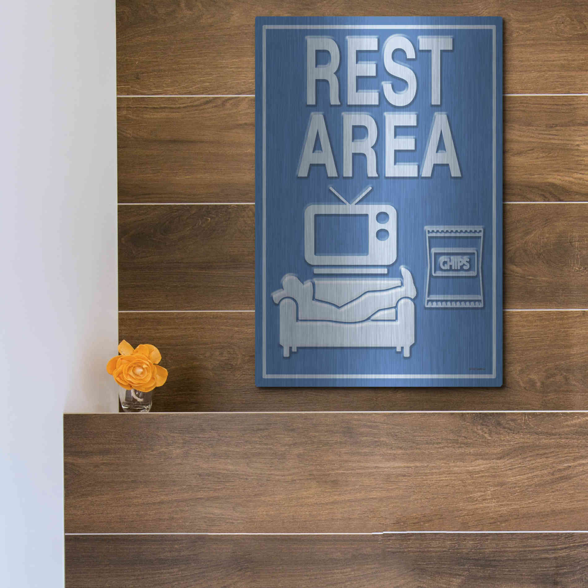 Luxe Metal Art 'Rest Area' by Ed Wargo, Metal Wall Art,12x16