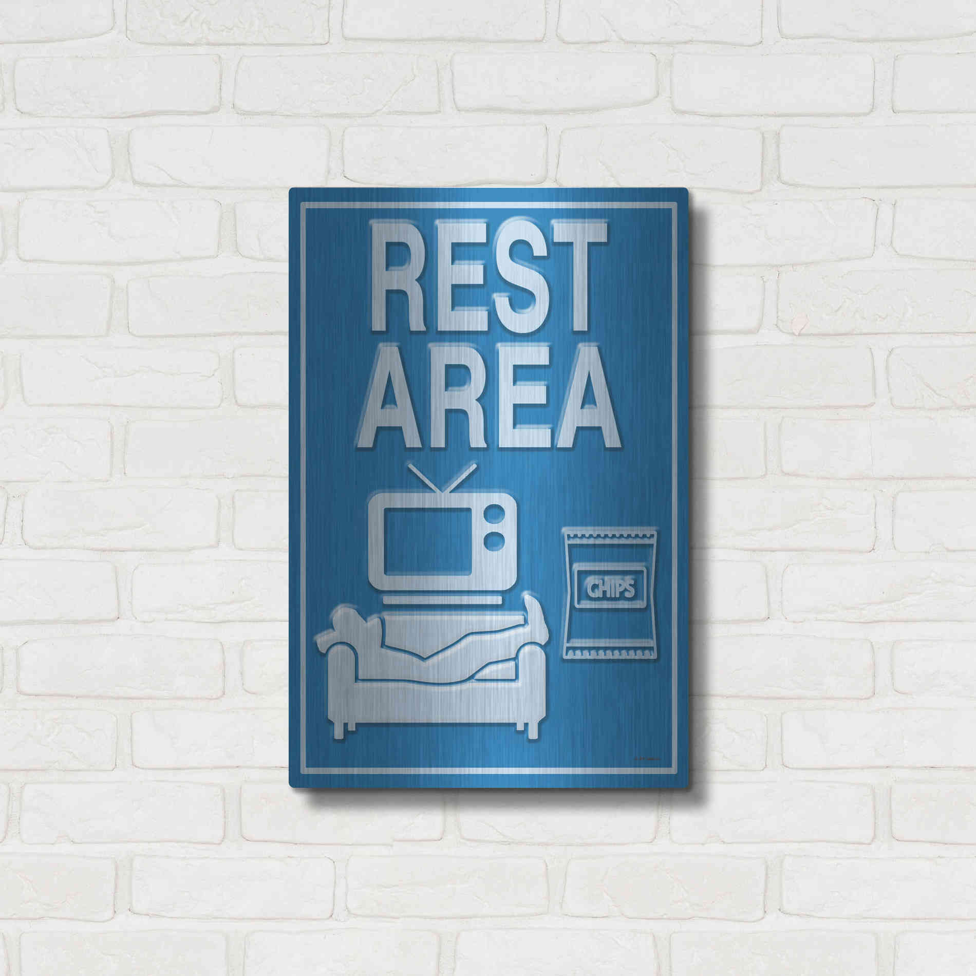 Luxe Metal Art 'Rest Area' by Ed Wargo, Metal Wall Art,16x24