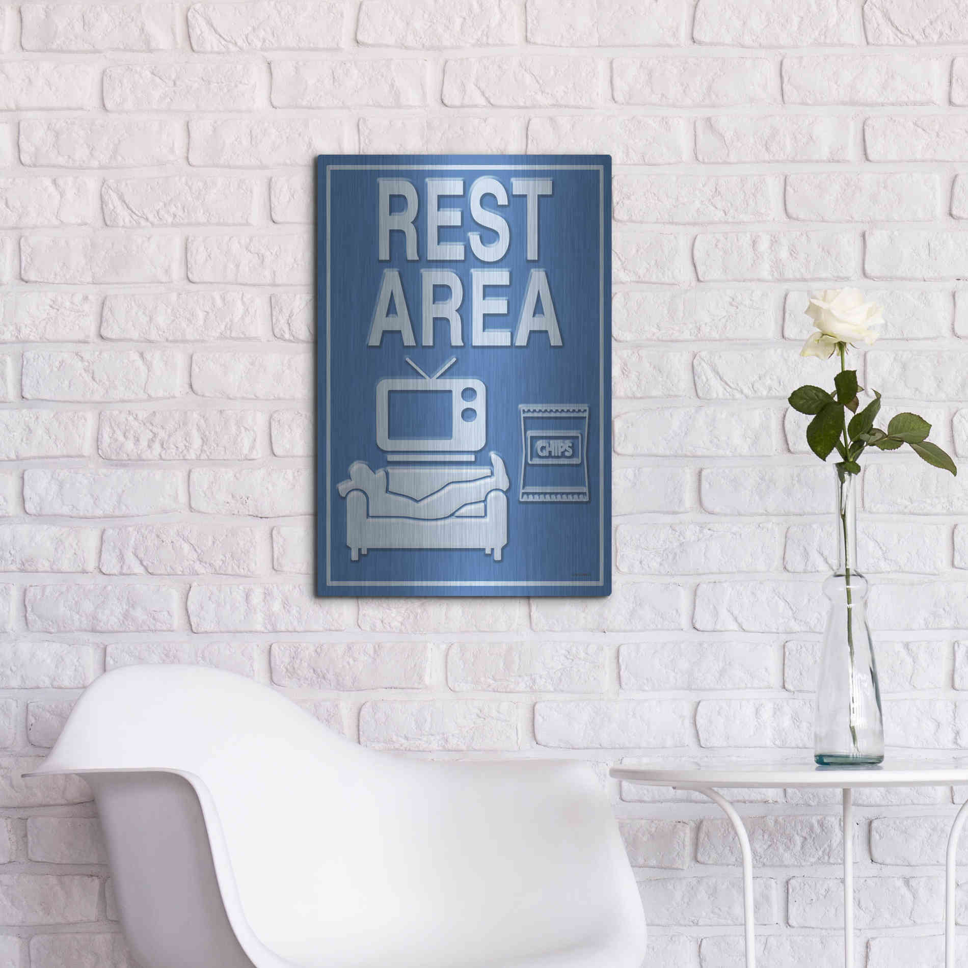 Luxe Metal Art 'Rest Area' by Ed Wargo, Metal Wall Art,16x24