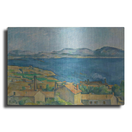 Luxe Metal Art 'The Bay of Marseilles, Seen from L'Estaque 'by Paul Cezanne, Metal Wall Art