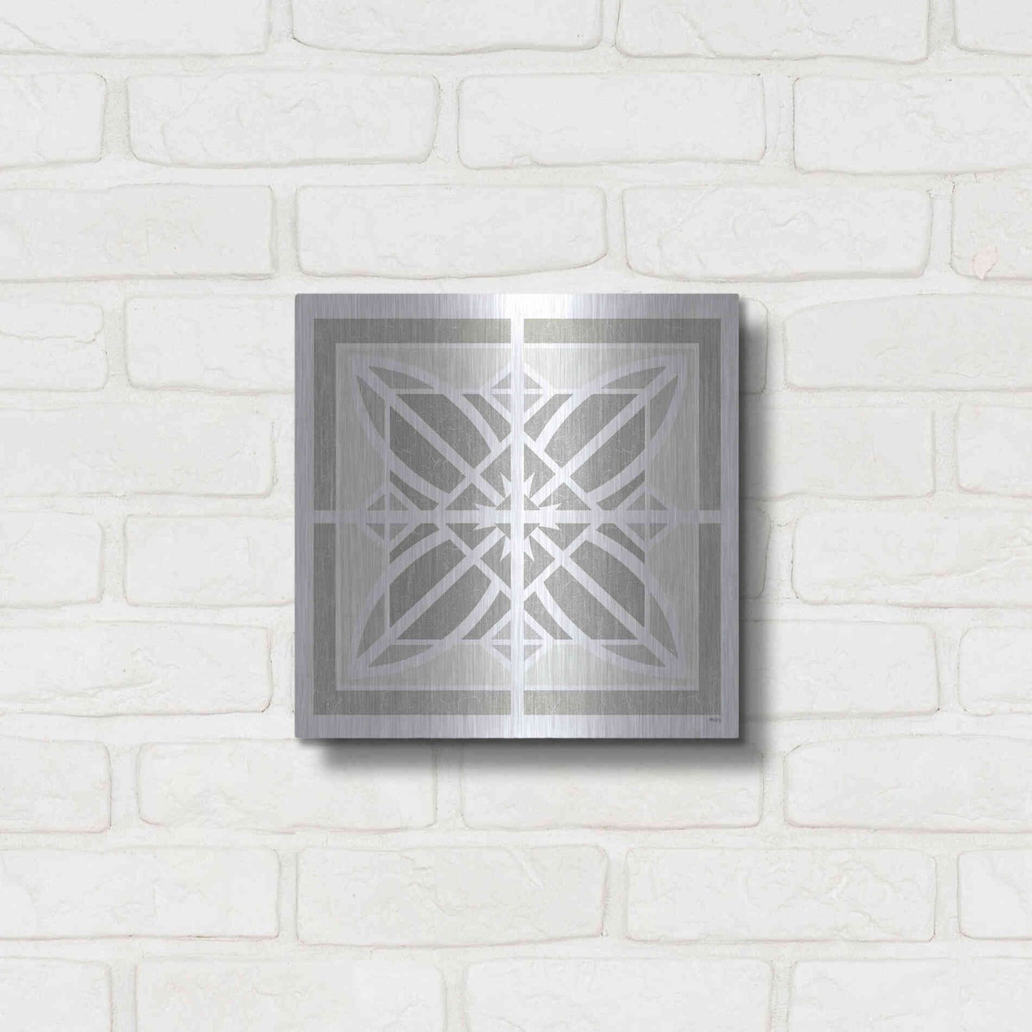 Luxe Metal Art 'Farmhouse Square II' by Heidi Kuntz, Metal Wall Art,12x12