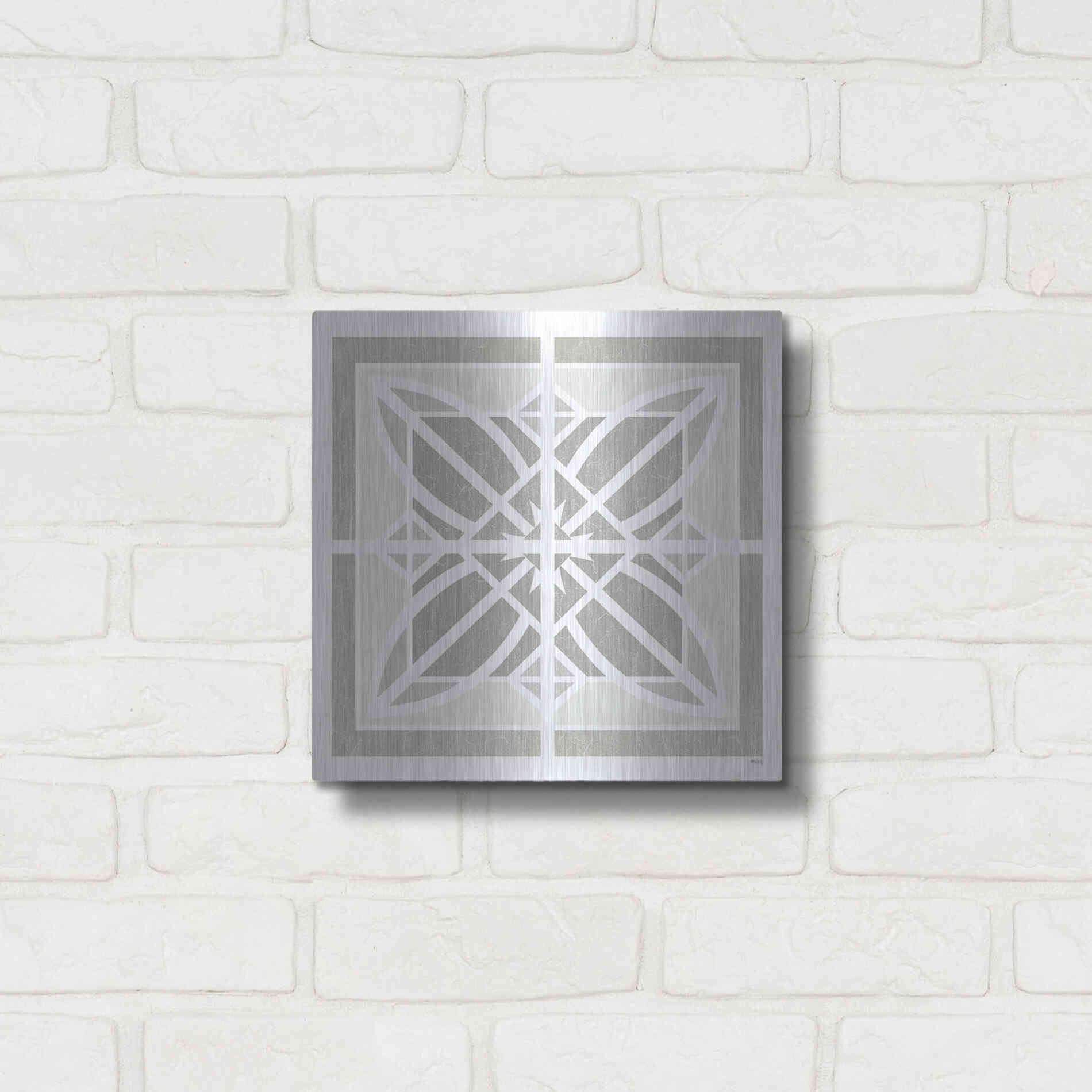 Luxe Metal Art 'Farmhouse Square II' by Heidi Kuntz, Metal Wall Art,12x12