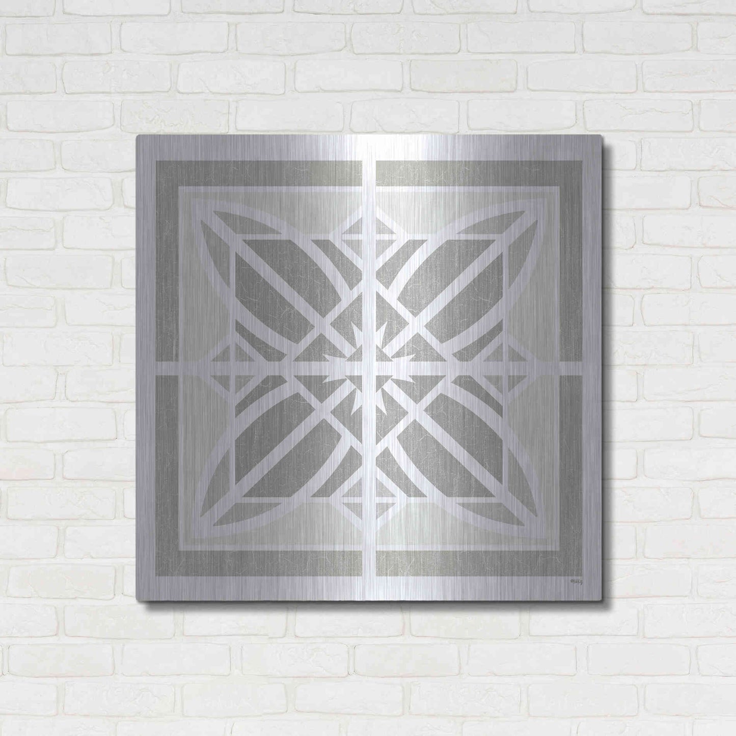 Luxe Metal Art 'Farmhouse Square II' by Heidi Kuntz, Metal Wall Art,36x36