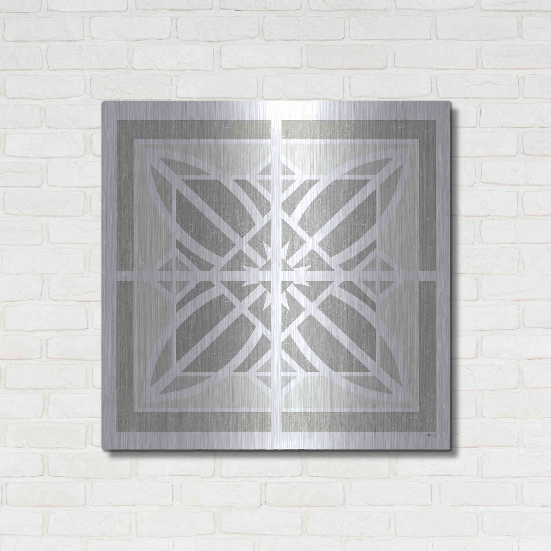 Luxe Metal Art 'Farmhouse Square II' by Heidi Kuntz, Metal Wall Art,36x36