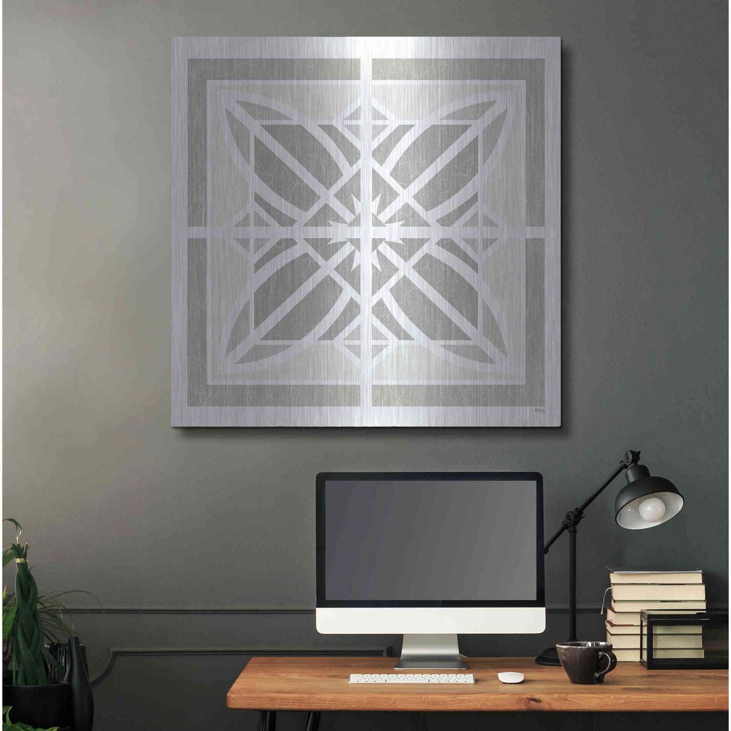 Luxe Metal Art 'Farmhouse Square II' by Heidi Kuntz, Metal Wall Art,36x36