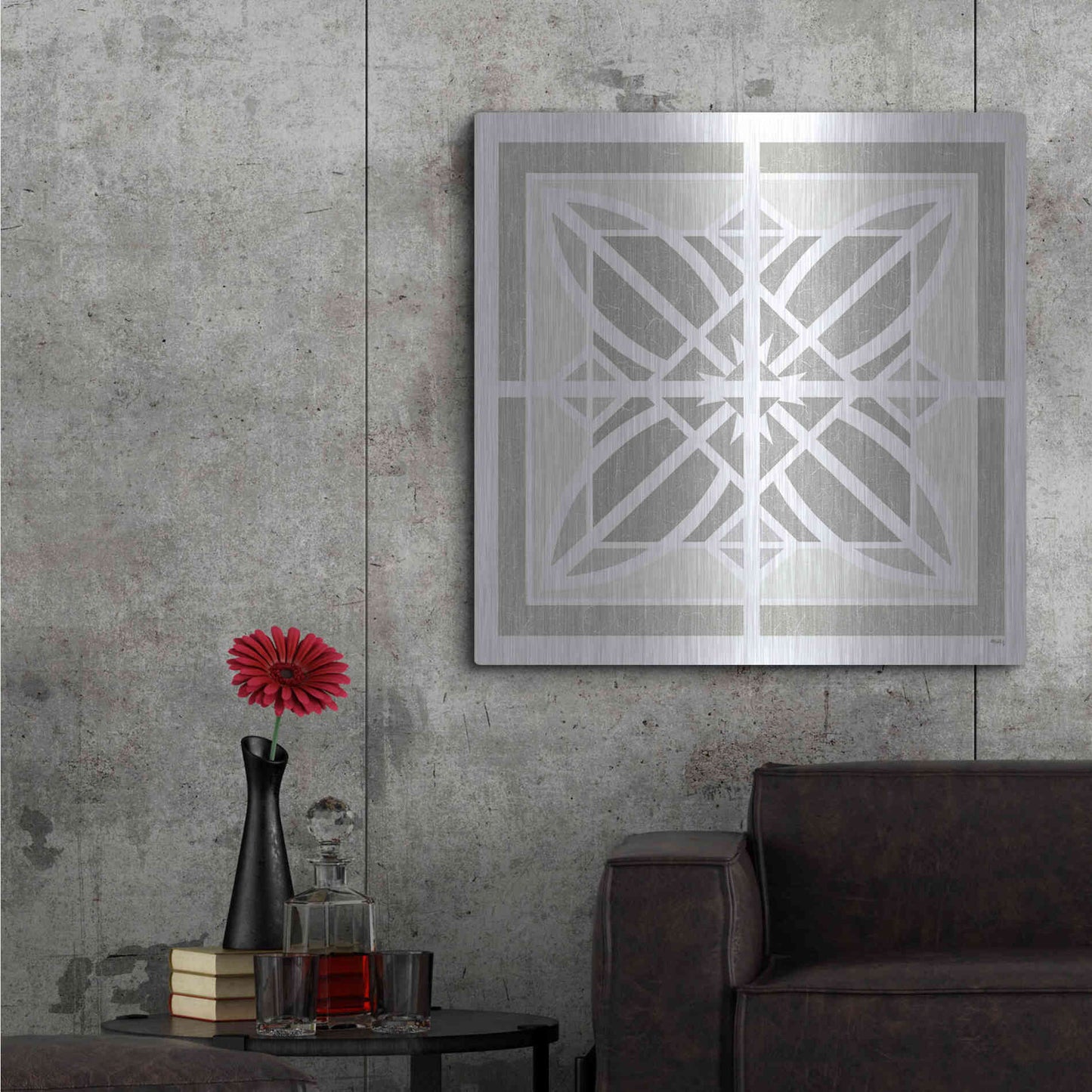 Luxe Metal Art 'Farmhouse Square II' by Heidi Kuntz, Metal Wall Art,36x36