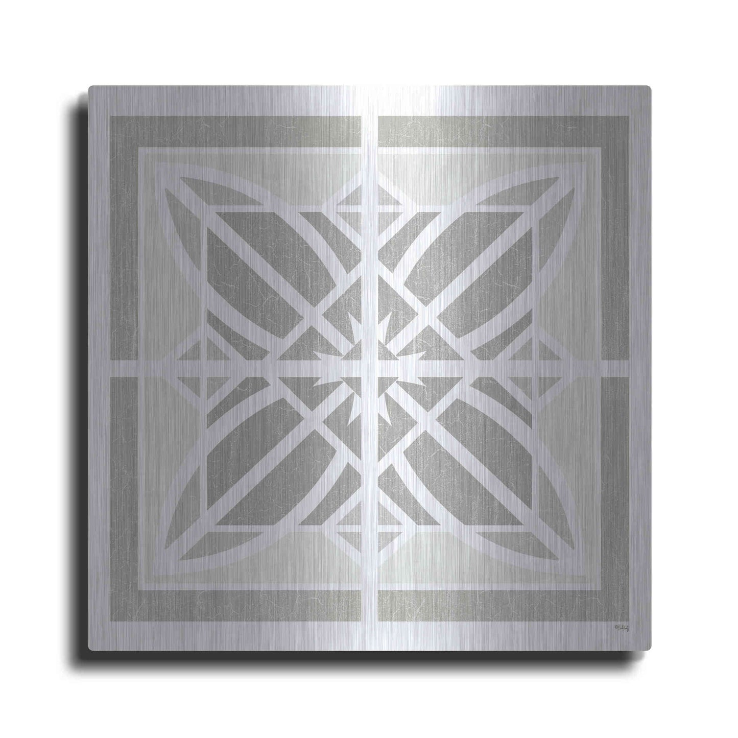 Luxe Metal Art 'Farmhouse Square II' by Heidi Kuntz, Metal Wall Art