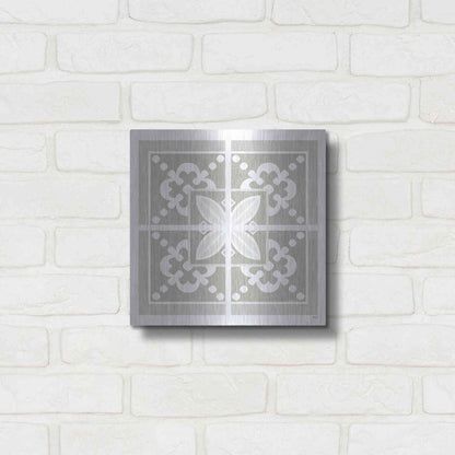 Luxe Metal Art 'Farmhouse Square III' by Heidi Kuntz, Metal Wall Art,12x12